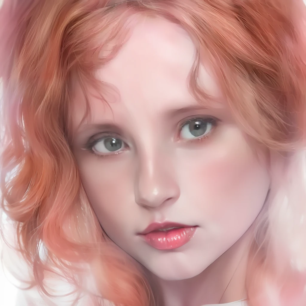 cores pasteis, A watercolor and pencil drawing of a 32-year-old princess with wavy dark red hair, (rosto LiliArt), delicate lips, olhos cor de mel, silver crown on head, lindo colar delicado, Frown lines on the face, rosto bonito,rosto sexy, poros na pele, rosto detalhado, vestido verde, corpo magro em forma