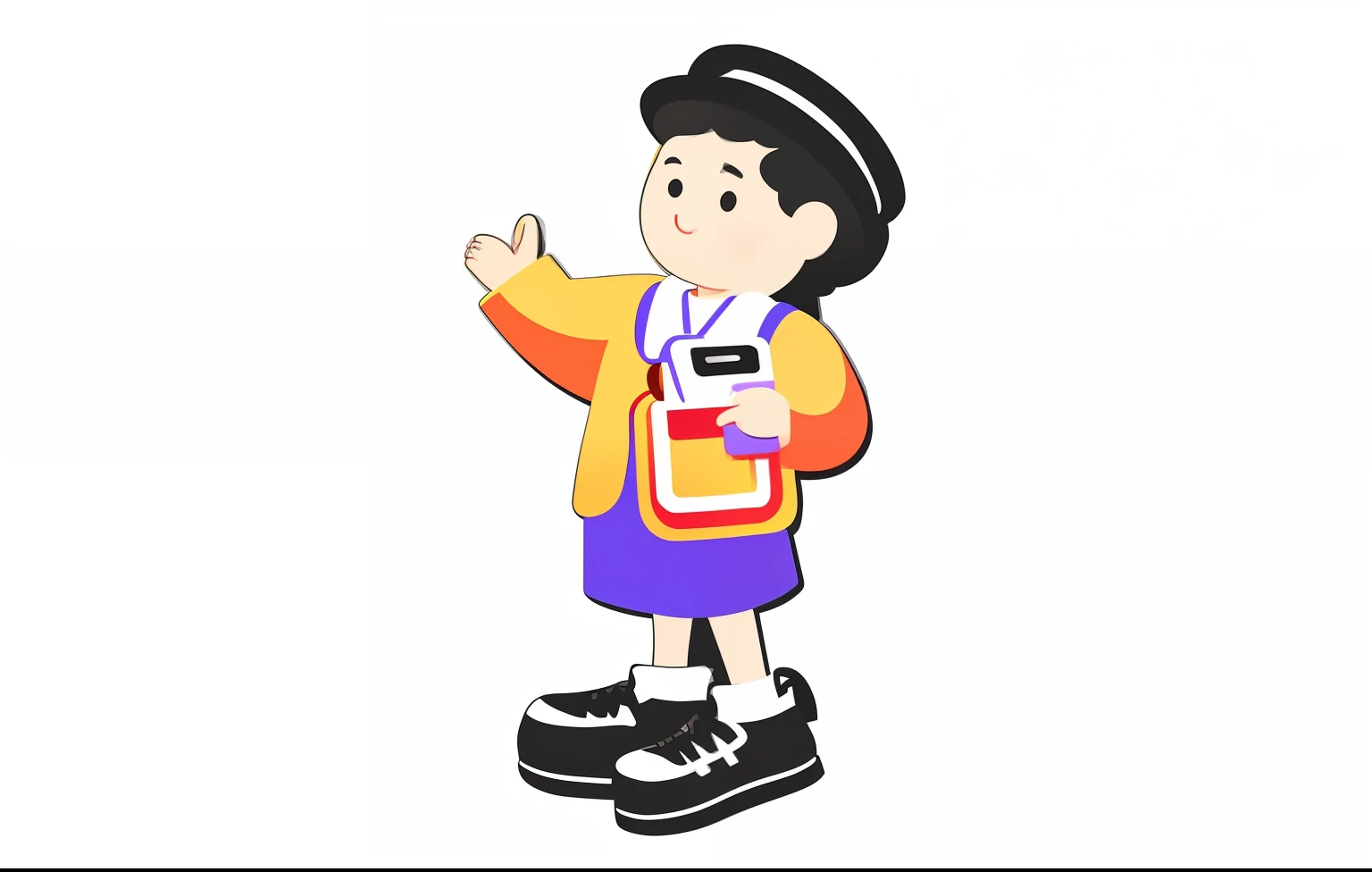 logotipo, marca, empresa, illustration, pegatina, con mochila de explorador, con ganas de aprender