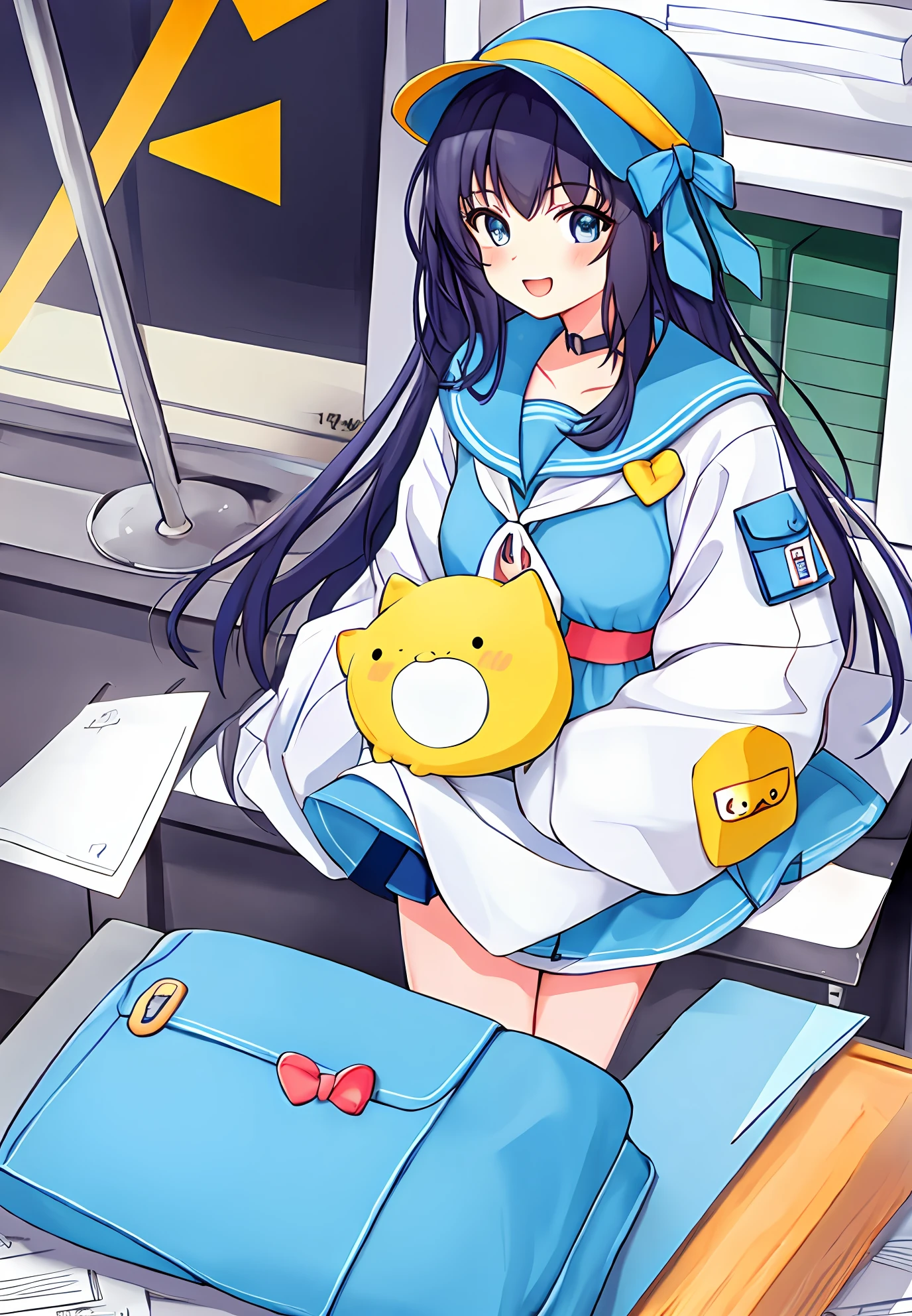 A cute two-dimensional cool girl like a blue archive