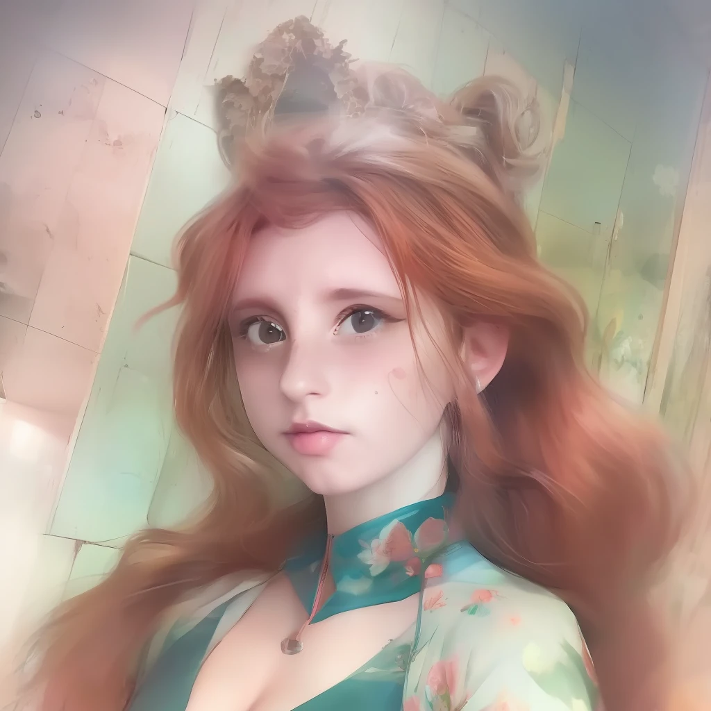 A watercolor and pencil drawing of a 32-year-old Disney princess with wavy dark red hair, (rosto LiliArt), atraente deslumbrante, delicate lips, rosy lips, symmetric eyes, olhos cor de mel, (rabo de cavalo), silver crown on the head, lindo colar delicado, Frown lines on the face, rosto bonito, rosto sexy, Realistic facial features, (poros da pele:1.1), pele texturizada, analogue, grain of film, rosto detalhado, corpo proporcional, pernas bonitas, (navy blue business suit: 1.5), corpo magro em forma, bare foots, delicate feet, alta resolução, soft-lighting, fundo complexo, detalhes complexos, hiperdetalhado , magnifica, elegante