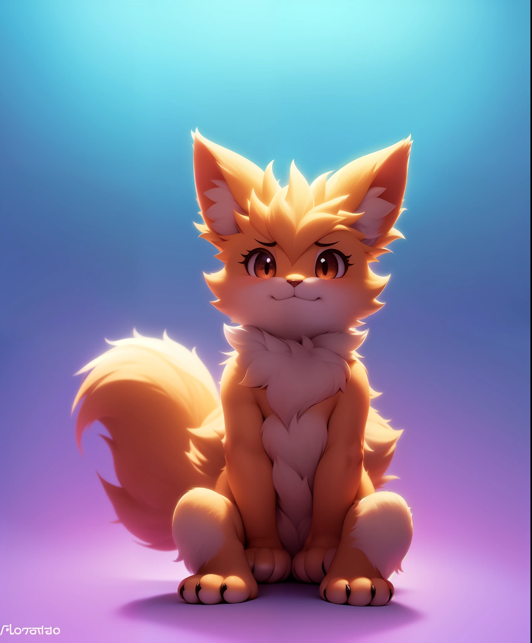 floragato, furry pokemon, cat, yo-yo, string, feet, action pose, solo, (body fur:1.2), (best quality), (gradient background:1.2), studio lighting, (detailed fluffy fur:1.1), looking at viewer, animal hands, tail,