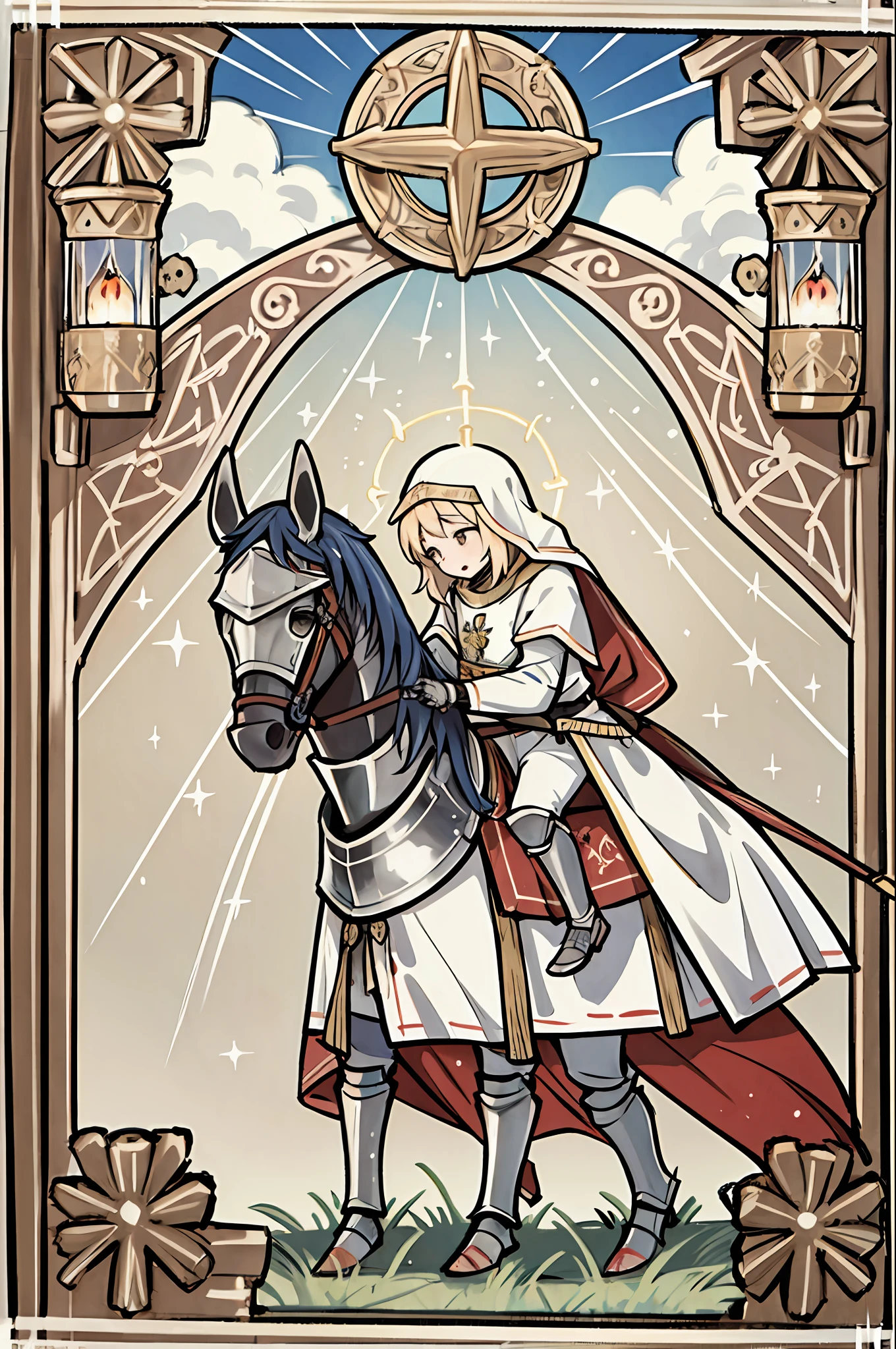 holy knight, by bestiary_style, masterpiece, best quality, light from heaven