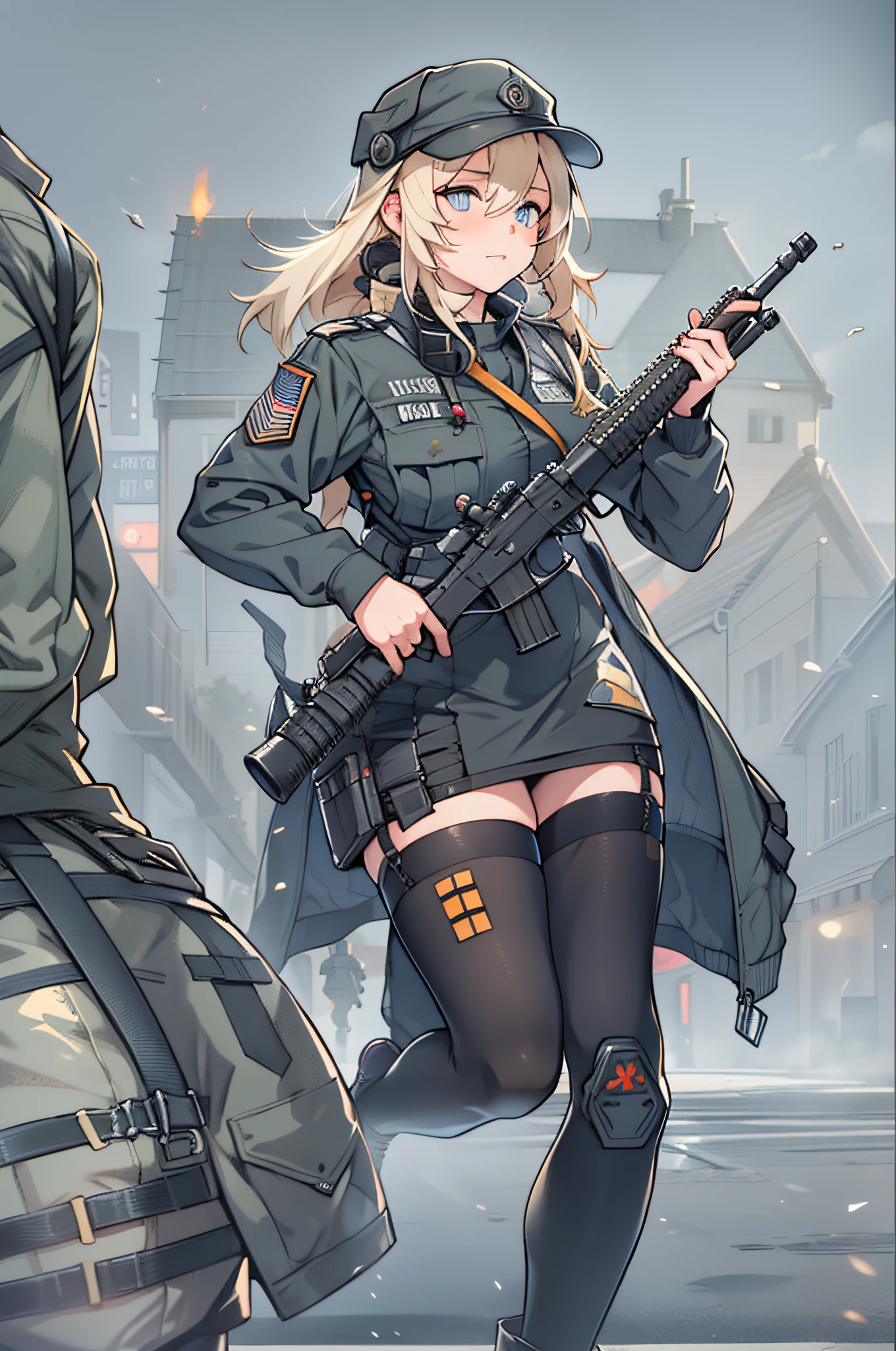 Cat and girl, girls frontline style, from girls frontline, Fine details. girls' frontline, girls' frontline, girls frontline cg, infantry girl, Women's Last Tour, soldier girl, M4 Sopmod II Girls Frontline, anime maid ss military, girls frontline universe, Mechanized soldier girl, Majora、lieutenant colonel、Girls Moon、Start of battle！