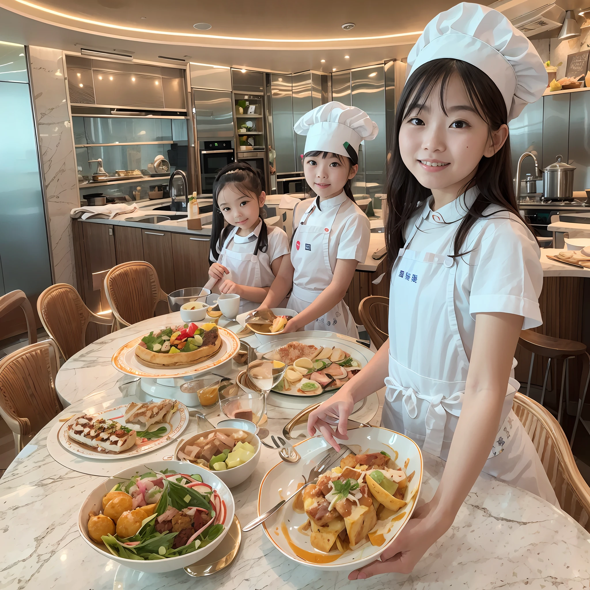 Located on the 180th floor of Shanghai Tower,Five delicate cute s with upturned asses,junioool student,Cook in an upscale open kitchen