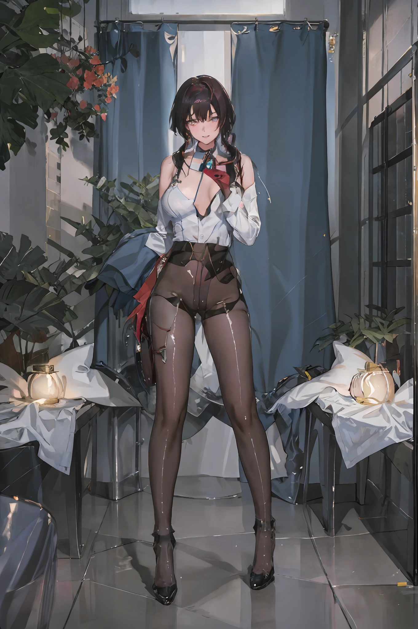 {{Extremely delicate and beautiful hands}},The is very detailed,Masterpiece,ultra - detailed,illustration,{incredibly_absurderes},rain,1girll,Solo,full bodyesbian,Extremely delicate and beautiful girl,美丽细致的眼睛,cumulonimbus capillatus,Focus_On_face,Beautiful and delicate halo，Extremely detailed Cg Unity 8K wallpaper，eyes with brightness，Beautiful delicate water，autumnal，view over city，Smug，{{{ultra - detailed}}}，An aura of joy，{ {Beautiful hands and fingers}}，{{{under rain}}}，tmasterpiece，best qualtiy，，1girll。（校服：1.2），cabelos preto e longos，with brown eye，（‎Classroom：0.8），（the sunset：0.7），（mediuml breasts：1.4），（Sad smile：1），Gorgeous models, young idol, Young sensual idol, Sexy girl, side pose, Delicate idol, photo of slim girl model, Beautiful Asian girl, Sexy goddess，Exquisite facial features，Picture-perfect face，with perfect legs，Beautiful breasts and slender waist，Perfect leg upturn，long sexy legs，Absolute realm，，Shy，Girly，1girll, Policewoman, Delicate and beautiful face, Be red in the face，goggles, Angry, parted lip, Tattooed，A plump chest, Convex buttocks, White striped shirt, With police insignia, black necktie, Black suit pants, Black high heels, mitts, Raise the gun in your hand, perfectly proportioned, Detailed clothing details, Police motorcycles, The metropolis of the future, Sci-fi sense,
