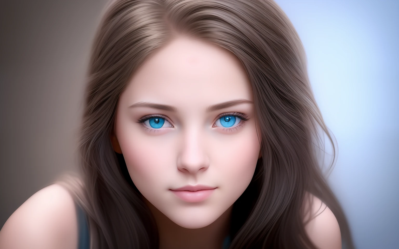 there is a young woman with blue eyes posing for a picture, realistic digital painting, very realistic digital art, gorgeous digital painting, photorealistic digital painting, ultra realistic digital painting, highly realistic digital art, photorealistic digital art, digital art. photo realistic, beautiful digital painting, realistic digital art, hyper realistic digital painting, hyper realistic digital art, stunning digital painting