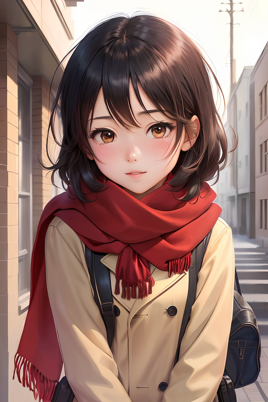 Mikasa wearing a red scarf