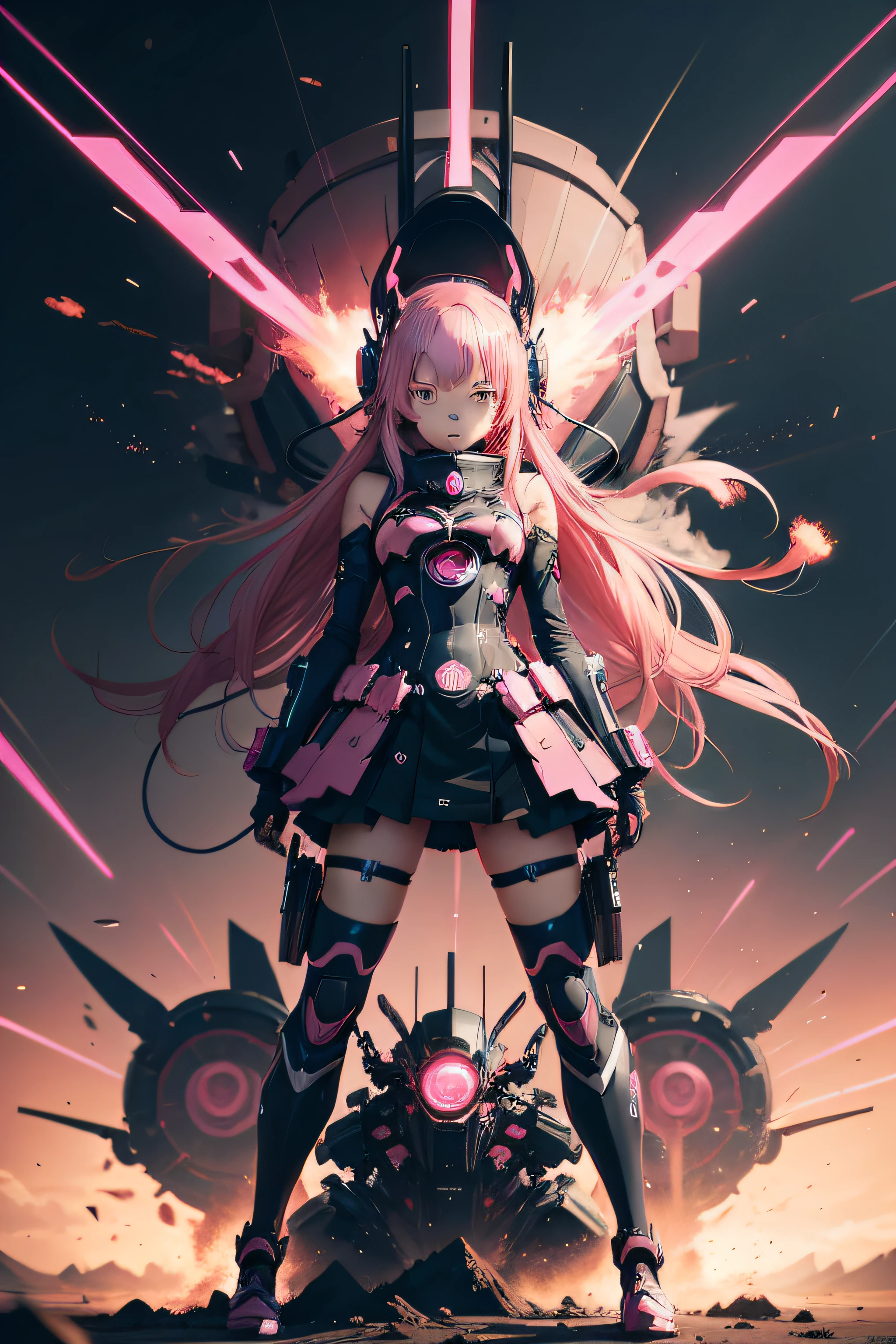 Anime characters with pink and black backgrounds and pink explosions, concept art by Shitao, pixiv contest winner, auto-destructive art, Best anime 4k konachan wallpaper, Badass anime 8 K, mecha art, 4K anime wallpaper, Anime art wallpaper 4 K, Anime art wallpaper 4k, Anime art wallpaper 8 K, mecha asthetic