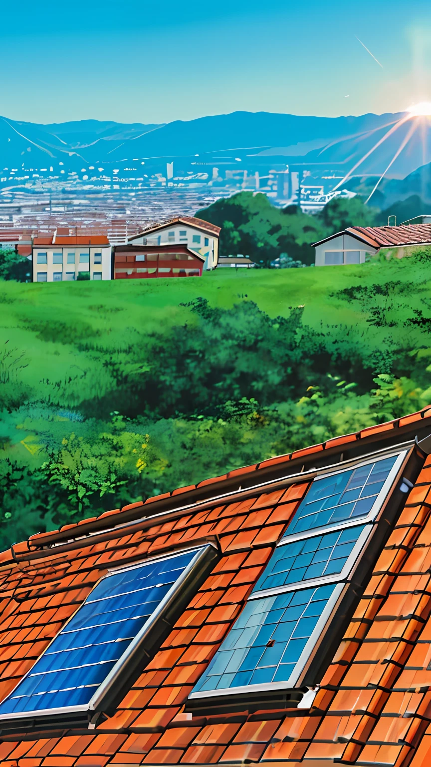 obra-prima, alta qualidade, melhor qualidade, cidade, Many homes with high quality and definition solar panel