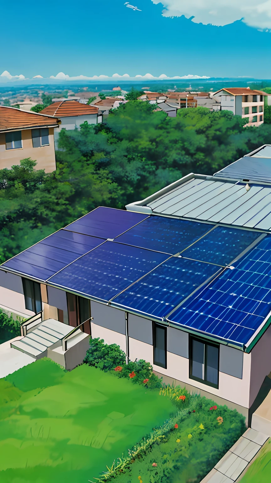 obra-prima, alta qualidade, melhor qualidade, cidade, Many homes with high quality and definition solar panel