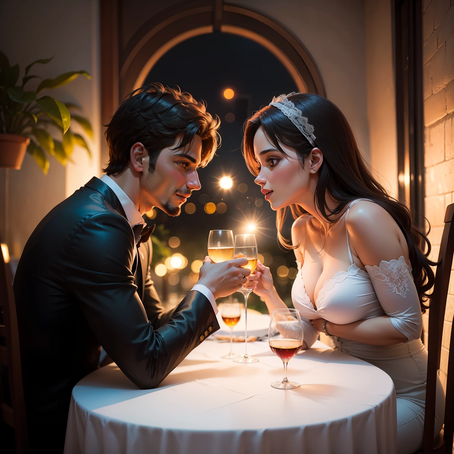Casal em um jantar romantico