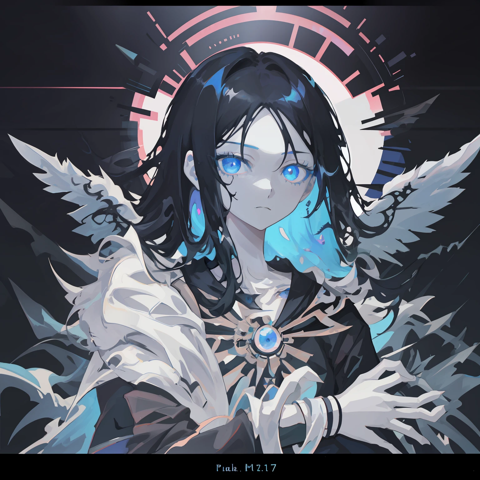 Anime girl with long black hair and blue eyes with black strangle, portrait gapmoe yandere grimdark, Stunning anime face portrait, made with anime painter studio, a beautiful anime portrait, gothic maiden anime girl, Smooth anime CG art, Digital anime art!!, realistic anime artstyle, 1 7 - - old me goth girl, Digital anime art