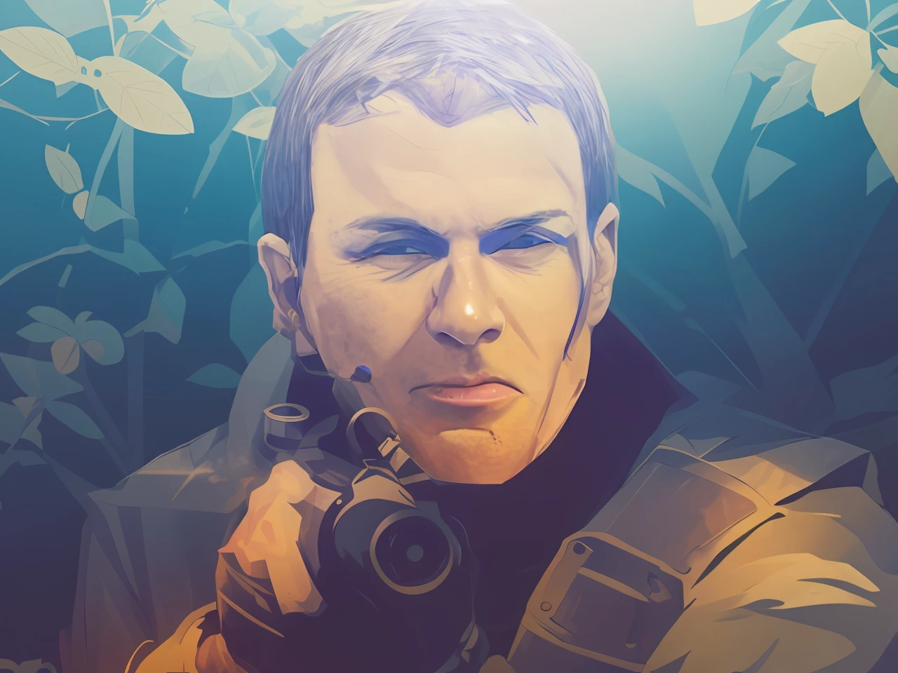 an anime line drawing of linus_sebastian,