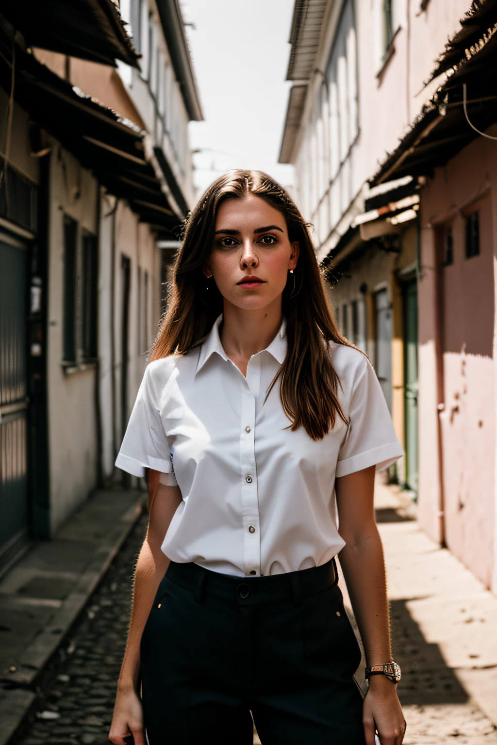 sem cabelo, parte da camisa branca