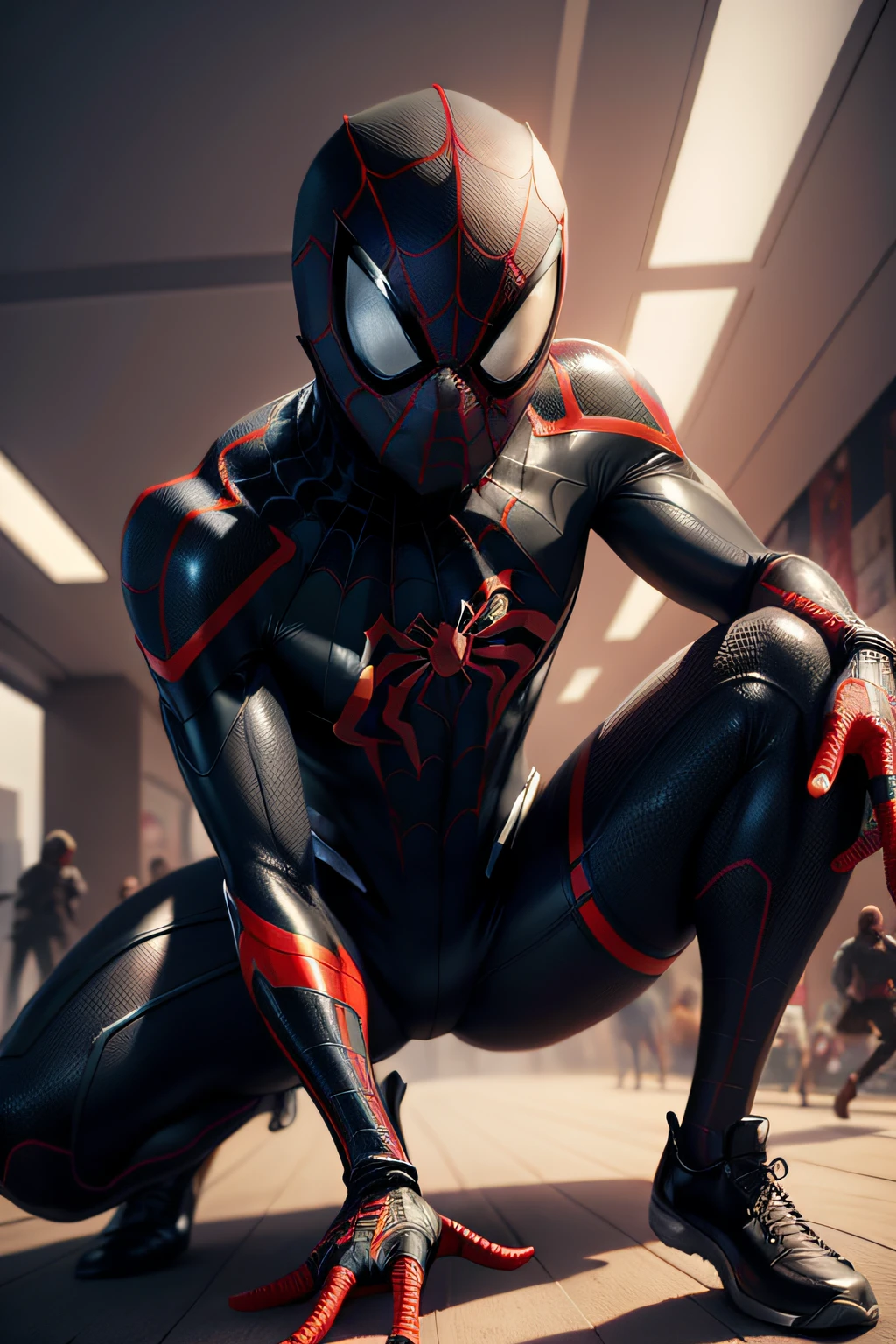 miles morales ,intricate, highly detailed, sharp focus, illustration, in the style of spider-man in the spider-verse
