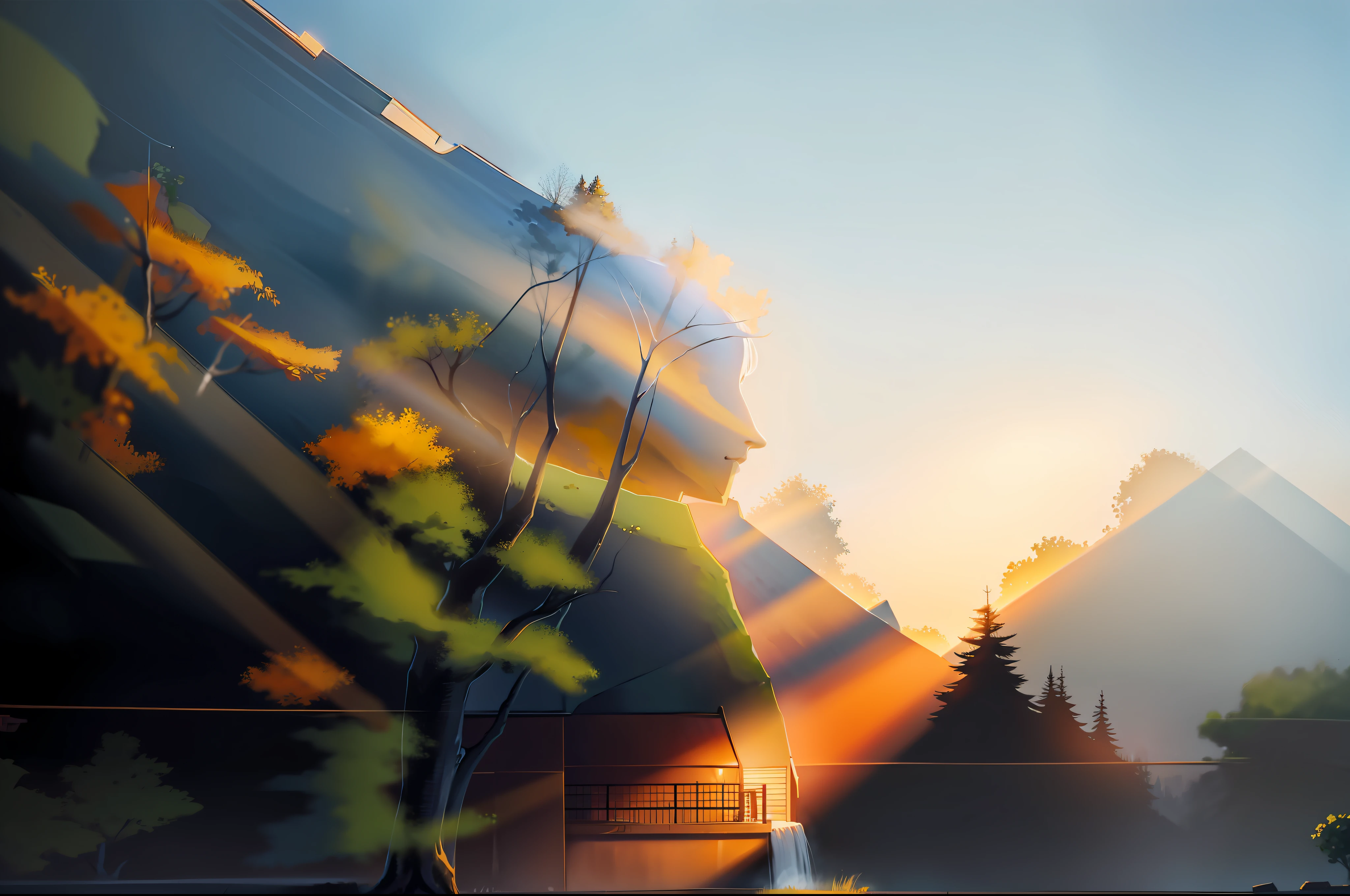 Landscape painting,NOhumans,