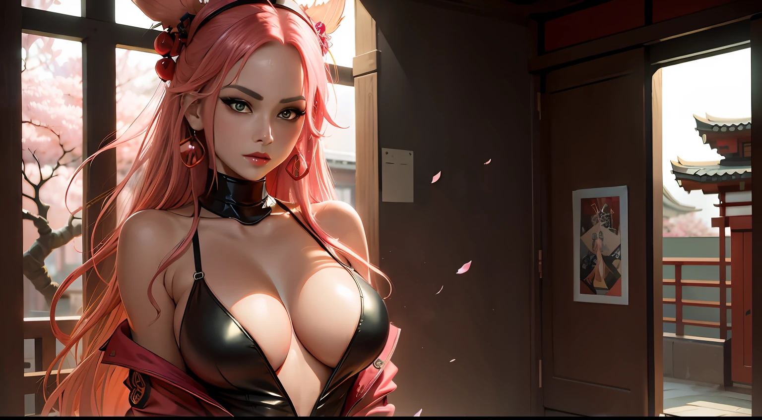 Anime - Style woman posing for photo in black and pink outfit, photorealistic anime girl rendering, 3 d anime realistic, seductive anime girls, trending on cgstation, 3 D rendering character art 8 K, 8K high quality detailed art, Realistic anime 3 D style, 2. 5 D CGI anime fantasy artwork, Deviantart ArtStation CGSCOSIETY