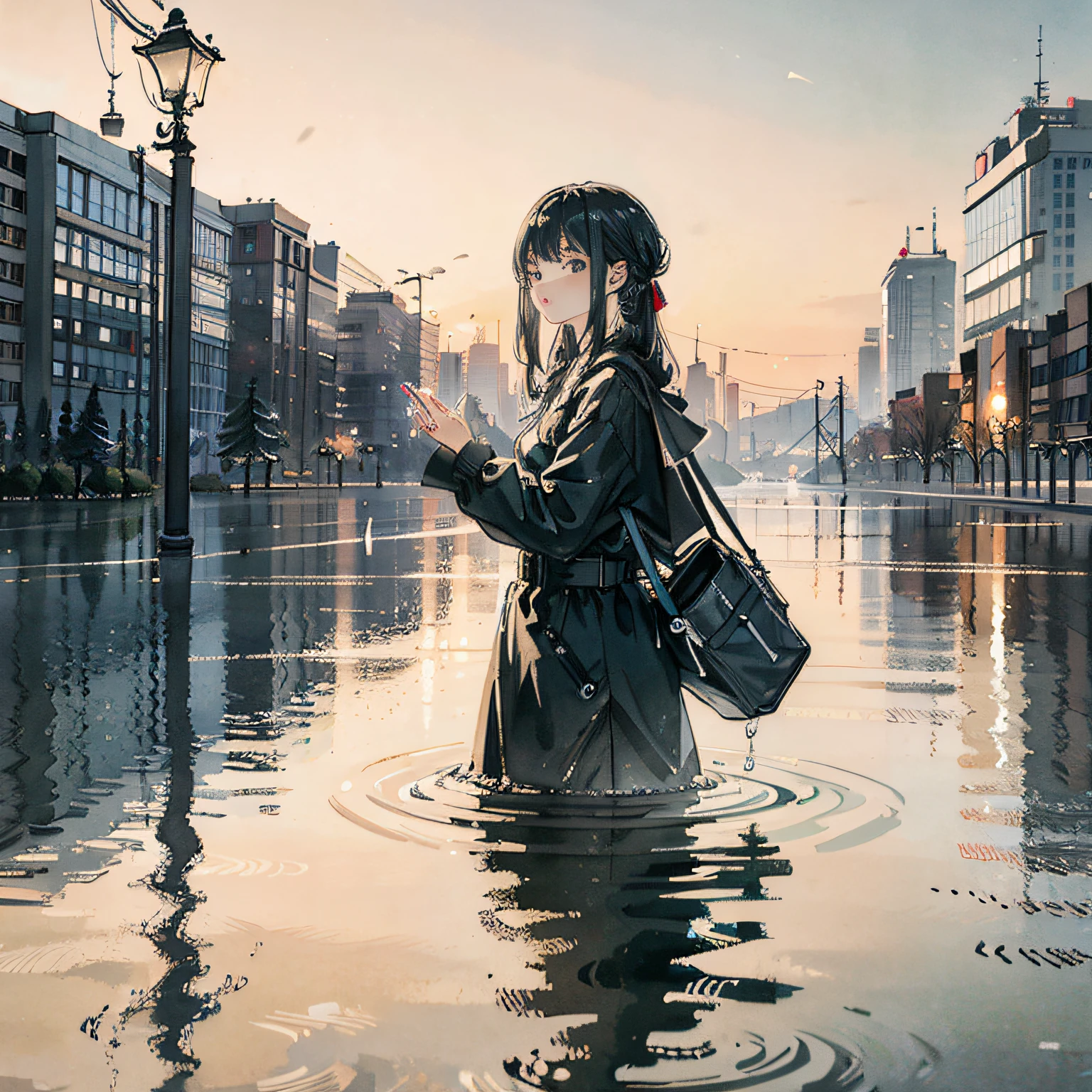 (masterpiece, best quality, beautiful art:1.4) of 1girl drowning in the flood, city background, drowning, digital art, trending on artstation, 4k, high detail, high-resolution, professional painting, ultra-detail, hdr, 4k uhd, 8k, unreal engine 5, cinematic, neon highlights, volumetric lighting, realistic shadows, reflections, unreal engine 5, cinematic wallpaper, 8k, romantic