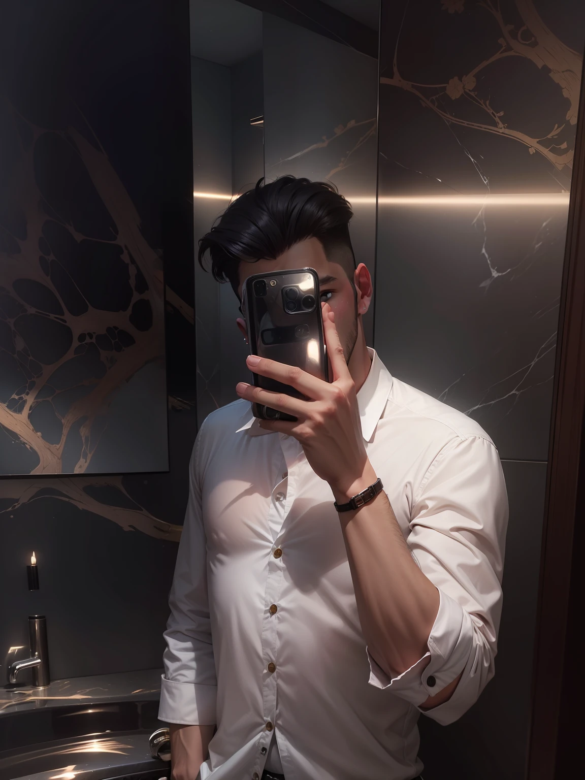 change my outfit and change background handsome boy mirror photo 8k