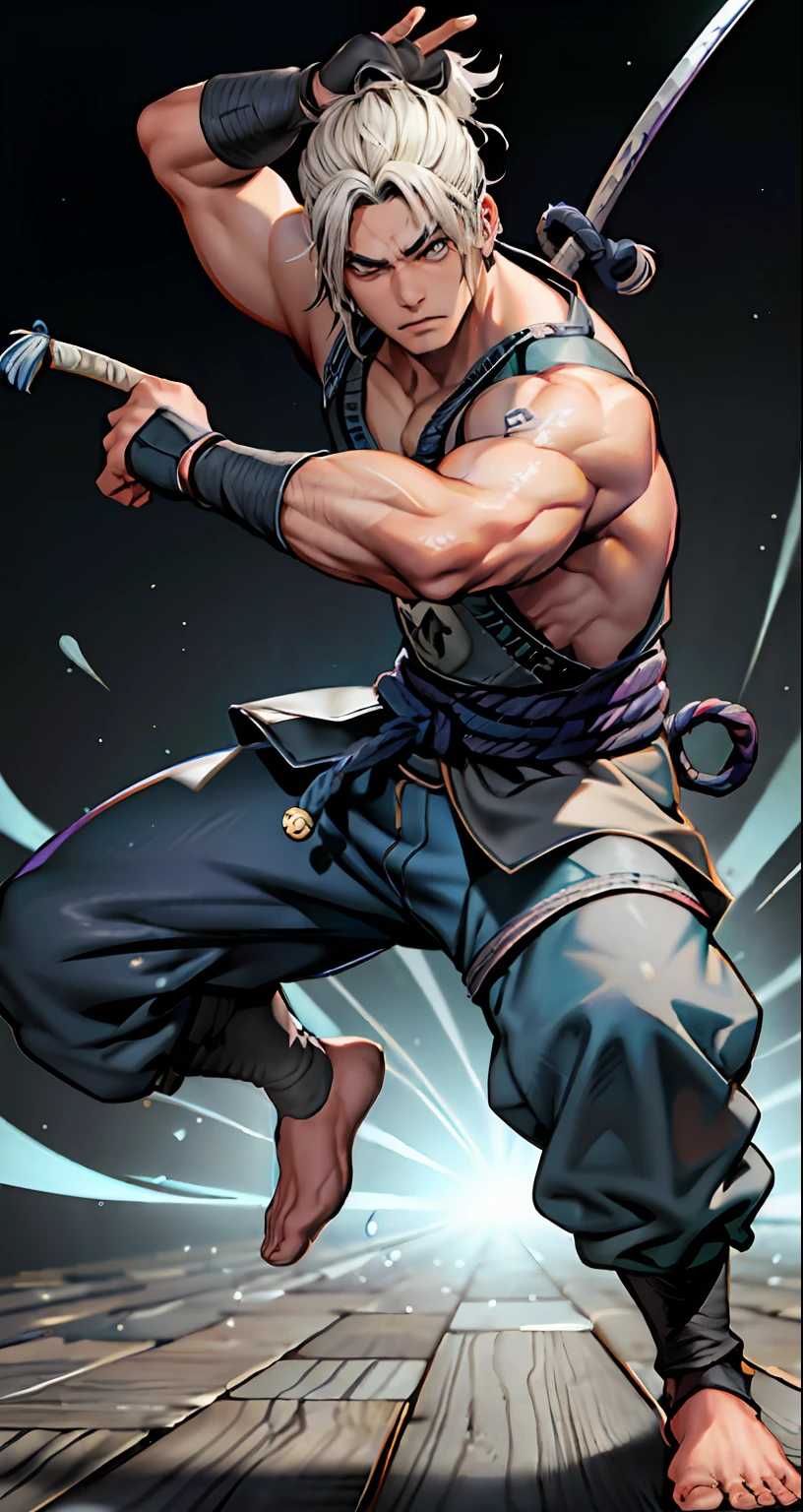 "(obra-prima:1.2), melhor qualidade, Ninja, estilo jogo tenchu, personagem Rikimaru, personagem masculino"