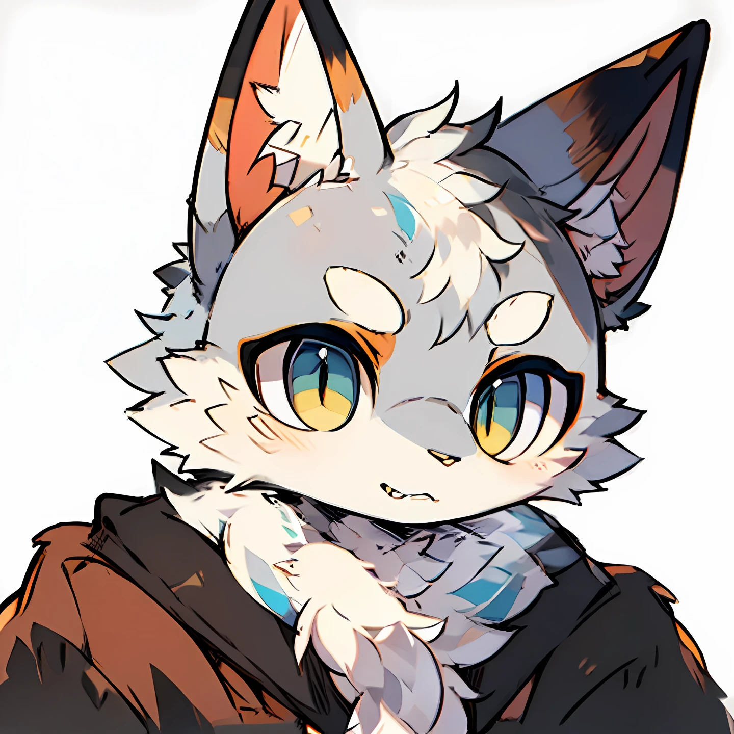 gray wolf,greys!Close-up of a cat with a pencil in its mouth, Wolf template basic line art, Simple lines of art, linear art, thick lineart, clean lineart, Outline sketch, thick black lineart, clean lineart and flat color, contour drawing, bold lineart, clean anime outlines, Outlined!!!, professional furry drawing, outline art