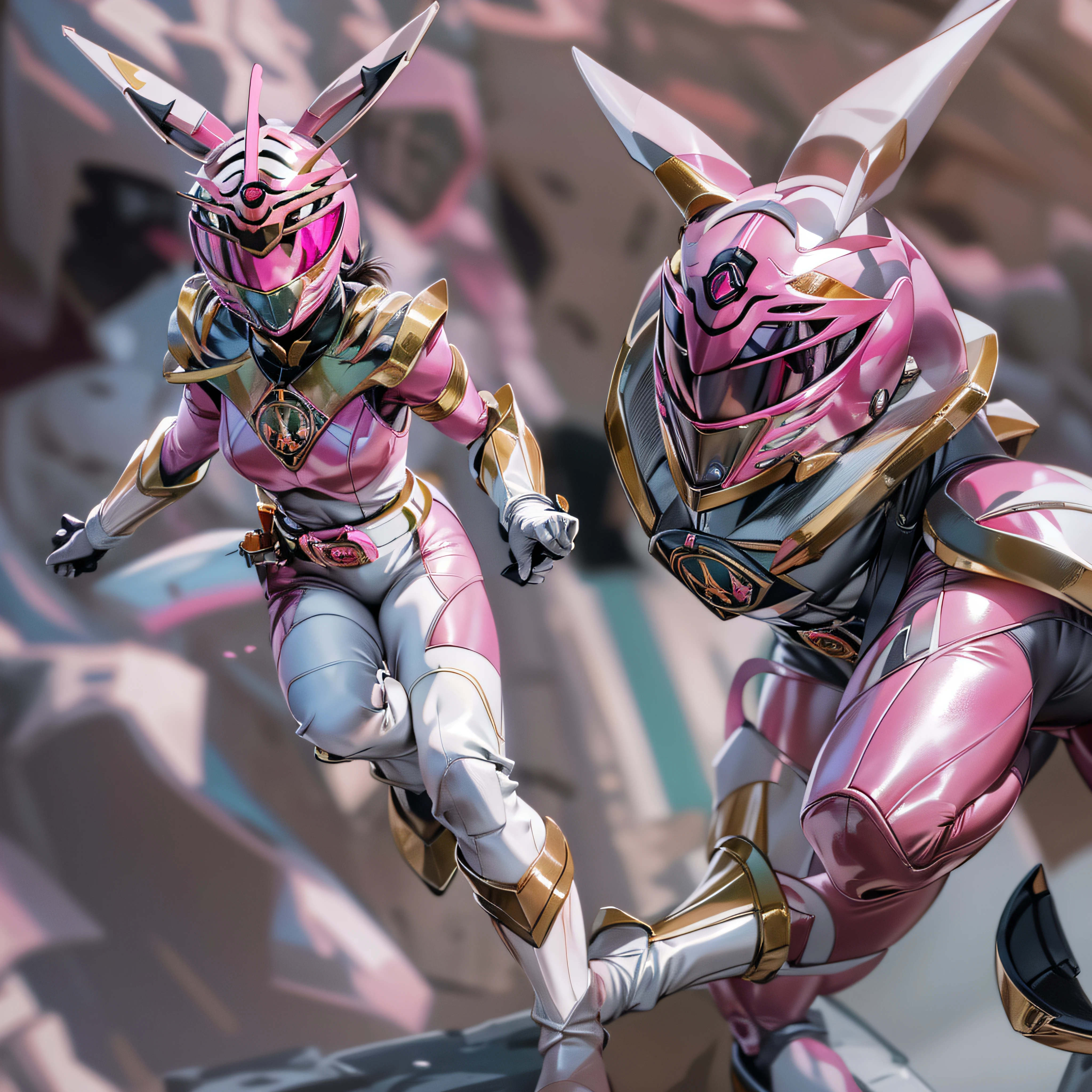 1girl, masterpiece,best quality, masterpiece, high detail,detailed face,detailed eyes,rendered eyes,perfect eyes,hip lines,ambient occlusion,crisp image,detailed,amazing,8k,8k wallpaper,8k background,high detailed skin,high res, ((girl shot)), (running), megazord, mecha, (sitting in megazord cockpit) ((solo)), (Pink Female Power Ranger), (((pink armor, pink rabbit helmet, pink bodysuit, white belt, black eyes, white gloves))), (((white boots))), gold armor, white gloves, pink bodysuit, vambraces, photo-realistic, ultra-realistic, unreal engine,