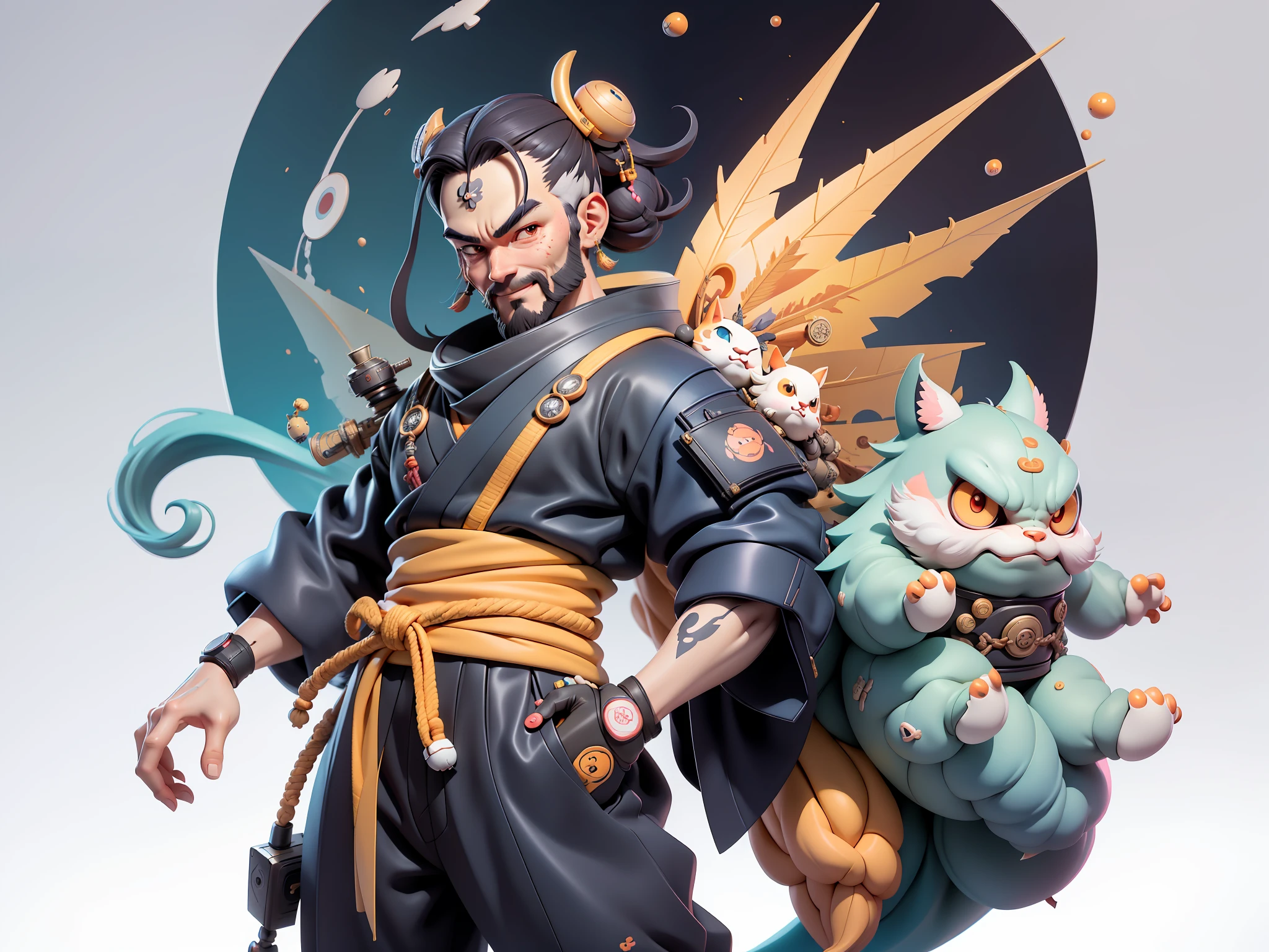 (Daisaku),(Need),(Super meticulous),(full bodyesbian:1.2),Japanese ukiyo-e girl,japanese geisha,Beautiful,Oriental dragon,Aeolian Thor,Raised sexy,爆乳,Oriental face,TV Anchor,Bust portrait illustration,Alone,In black suit,a blue tie,The face is slightly chubby,The face was clean,without a beard,Black super short hair,Black eyes,Smile confidently,3C computer sub-products,iPad, iphone,Digital painting,3D character design by Mark Clairen and Pixar and Hayao Miyazaki and Akira Toriyama,The illustration is a high-definition illustration in 4K resolution,With very detailed facial features and cartoon-style visuals。