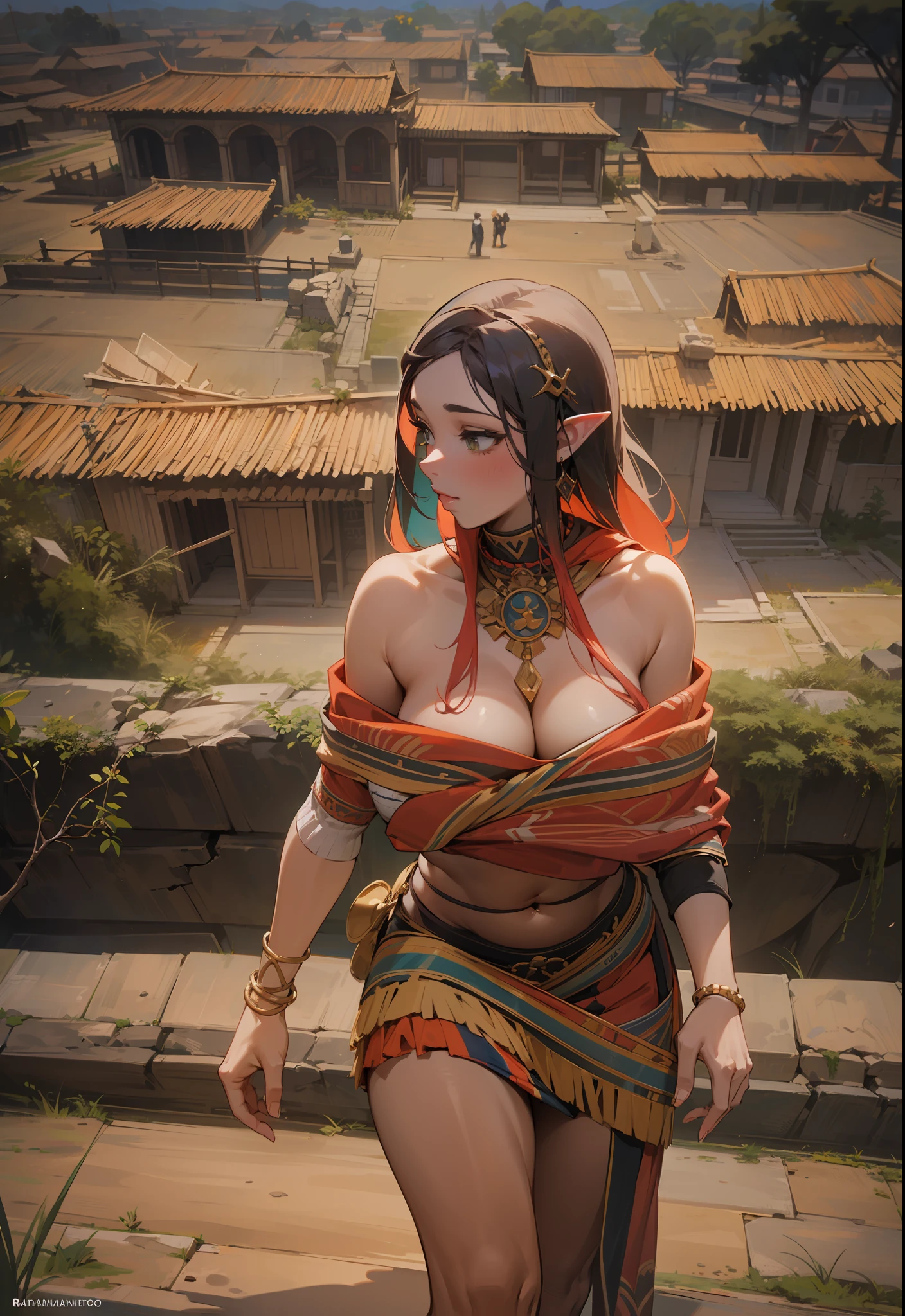 There's an elf (Arshes em Bastard) elfa de 30 anos (Peta Jensen), (Camgirl), (onlyfans) and the Ancestral Ruins, richly detailed Aztec ruins, lots of vegetation and vineyards, Aztec Ancient Ruins, cinematic natural light, organic dust particles in light, poeira no ar, Underneath view, Viewing angle below, olhar de baixo, olhando de baixo, close de baixo, MULHER SEXY, Novo, sem roupa, Do not wear clothes, alguns apetrechos e tribais pelo corpo nu, sensual, provocador, cabelos vermelhos, vermelho escuro, red hair, cabelo com linga sobre o peito, braid over chest, smaller braids on the head, Dark grey head |, olhar sexy, olhos verdes, Olhar Lascivo, desejo, marrom, sarda no rosto, realista, boca entreaberta, sensualidade ao extremo, Seios enormes (Oppai), massive breasts uncovered, seios grandes (Big tits, massive tits, big boobs) soltos descobertos (Adult video of Kate Dee 1 8 years old), seios arredondados, mamilos duros, seios grandes (Kyra QUENTE) com pintas, sardas, Fundo, sardas no peito, piercing na barriga, barriga sexy, barriga levemente marcada, sexy :8, A partir de 8 K fosco, olhar sexy, detalhes tribais pelo corpo, corpo nu com tatoo tribal, asteca, molhado, transparente, pose atraente, a scarf tied at the waist, estourando os seios, bicos duros, mamilos endurecidos, enrijecidos, Excitado, lascivo, provocador, corpo sexy, quadril largo, coxa grossa, Pose sexy, corpo perfeito, uncovered private parts, Visible, aberta e exposta, pelos pubianos raspados, Depilado, exposta, realista, molhada, virilha marcada, perfect lighting, Bottom view, realista, filtro escuro, profundidade, corpo perfeito, anatomia perfeita, 4k