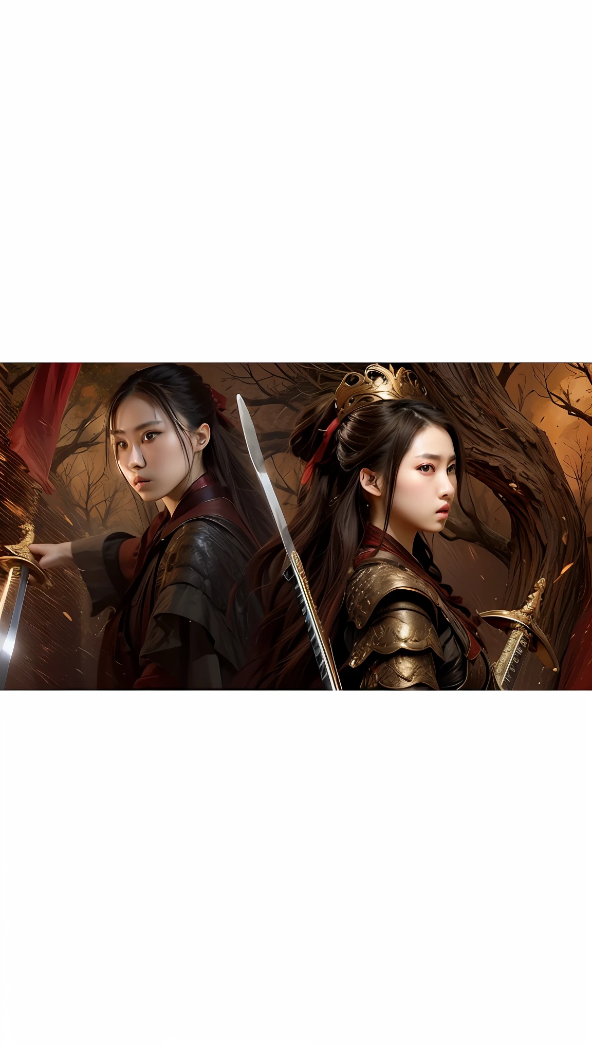 masterpiece, best quality, photorealistic ,1girl, holding sword,I male add red highlights