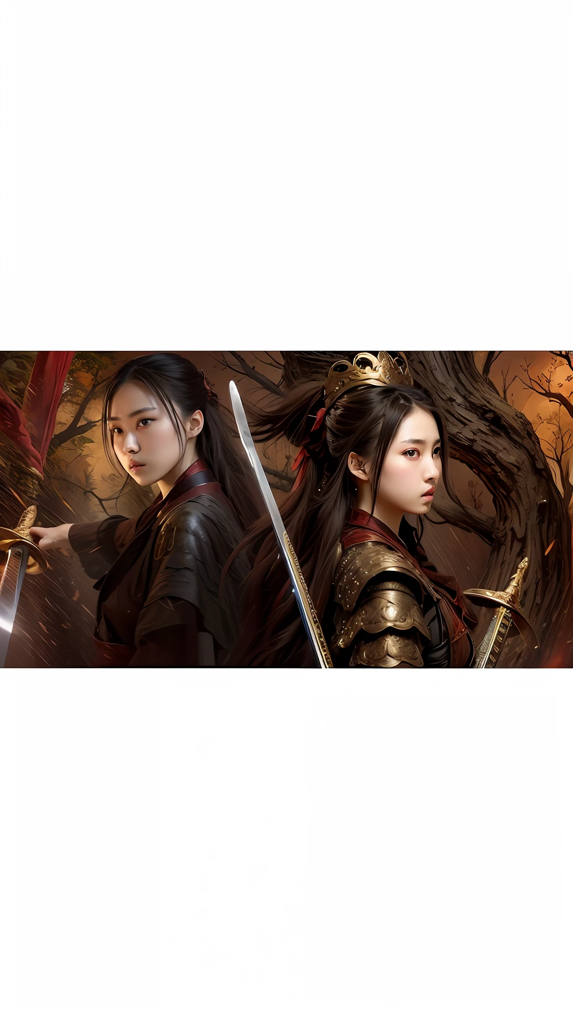 masterpiece, best quality, photorealistic ,1girl, holding sword,I male add red highlights