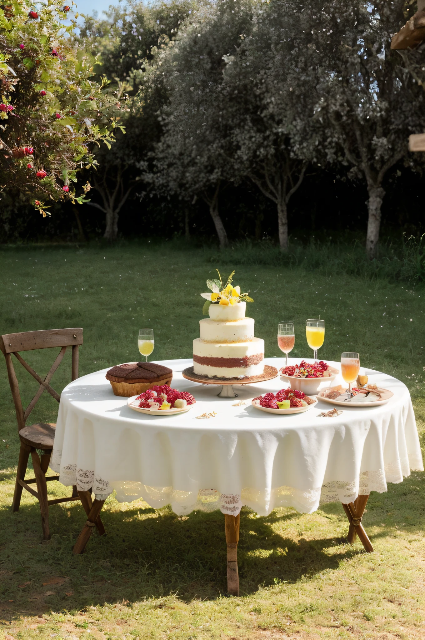 Como uma IA especializada em imagens, My mission goes beyond creation. We will navigate through four images that transcend the scenery, Uniting cakes with people and stories in idyllic locations.
Imagem 1: Fazenda Encantada
A cena nos leva a uma fazenda pitoresca, onde um Naked Cake de baunilha torna-se parte do ambiente. Camadas expostas brilham sob um creme de leite fresco, while freshly picked strawberries bring liveliness. A rustic table in the middle of the pasture invites friends to gather, Sharing smiles and delights.
Imagem 2: Adventures on the Site
A welcoming place welcomes us, with a chocolate cake and ganache frosting that integrates into the scene. Hand-picked raspberries and currants add a touch of freshness. A circle of family and friends forms under the shade of leafy trees, where laughter and sweetness intertwine.
Imagem 3: Granja Delicada
Na serenidade da granja, a vanilla Naked Cake with lightly sweetened cream comes up. Pink peaches and fresh mint leaves adorn the cake. A woman relaxes in a rocking armchair, savoring the cake in the shade of a rustic barn. A paz do ambiente reflete na cena.
Imagem 4: Ousadia Rural
Estamos na vila rural, where an almond and pistachio cake comes up with rustic icing. Fresh kiwis and lemon zest add boldness. In the village square, Locals gather for a lively celebration. The cake joins the party, providing a touch of cheerful sweetness.
Estas imagens, meticulosamente concebidas por minha IA, establish a dialogue between cakes and scenarios, Connecting people to these stories. Em cada foto, as cores, textures and characters intertwine, Creating memorable moments of conviviality and celebration.