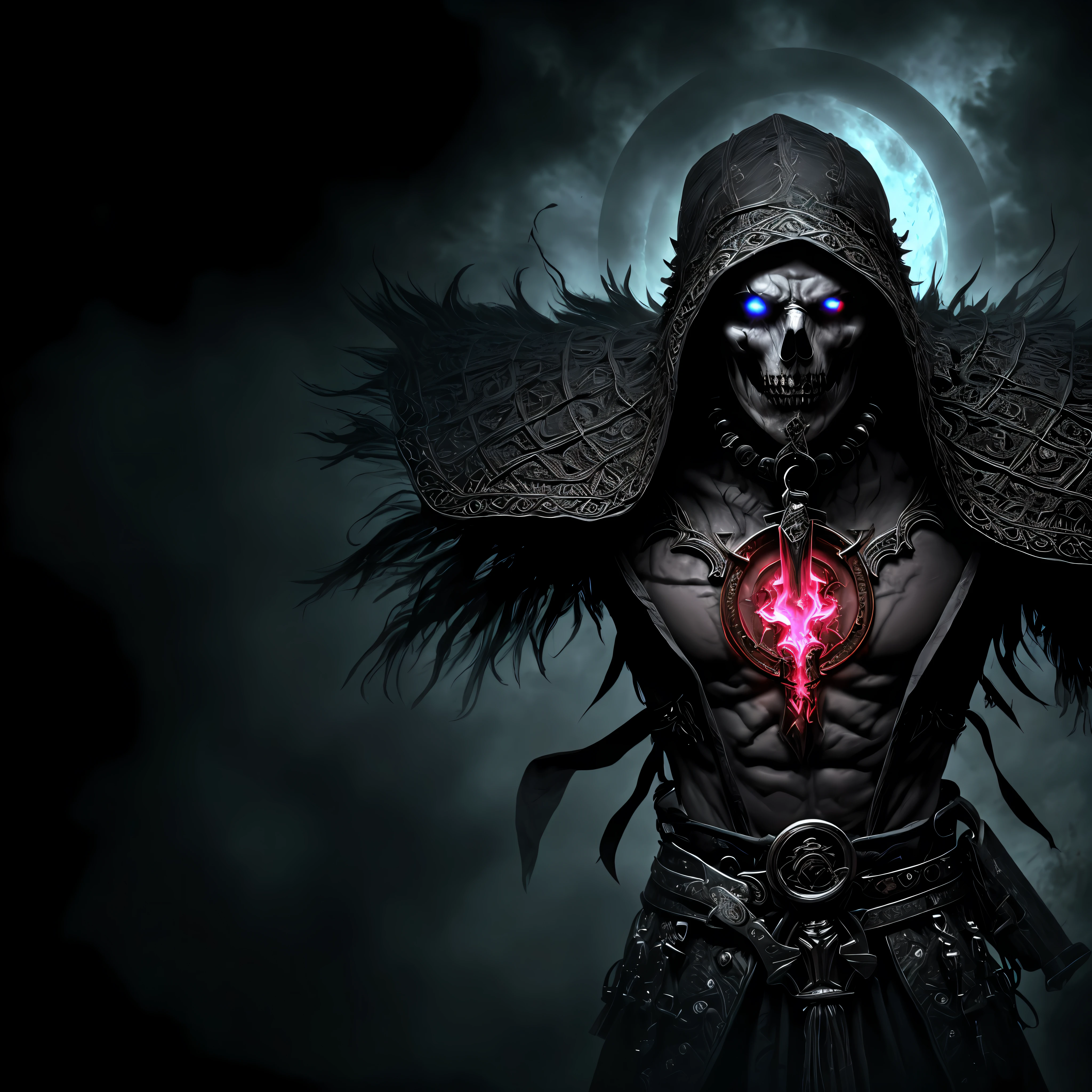 (extremely detailed 8k wallpaper),a medium shot photo of a fearful necromancer, Intricate, High Detail, dramatic