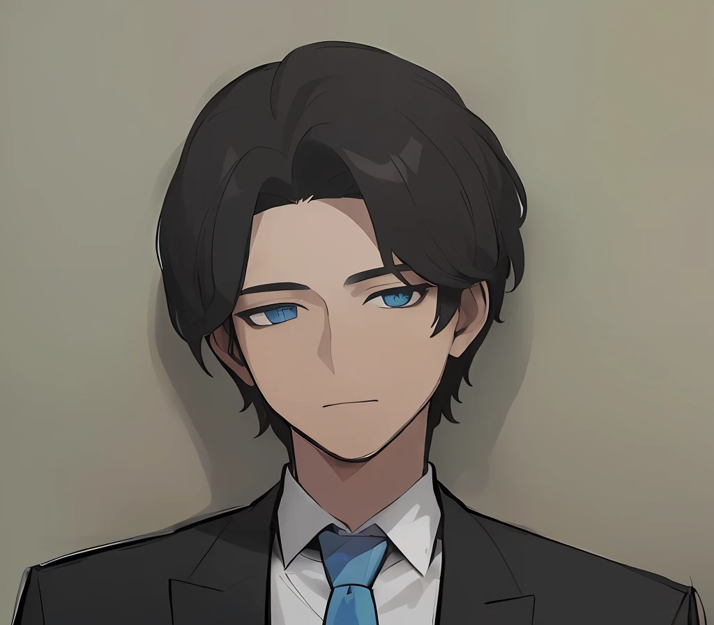 ((Masterpiece))), (((Best Quality))), ((Ultra-detailed)), (very detailed illustration), cinematiclight,, 1 guy  ((Character Sheet)), (Concept art), ((full - body)), (Masterpiece: 1.2), (Best Quality: 1.3), 1 guy standing Guy in a formal suit . Dark hair, blue eyes