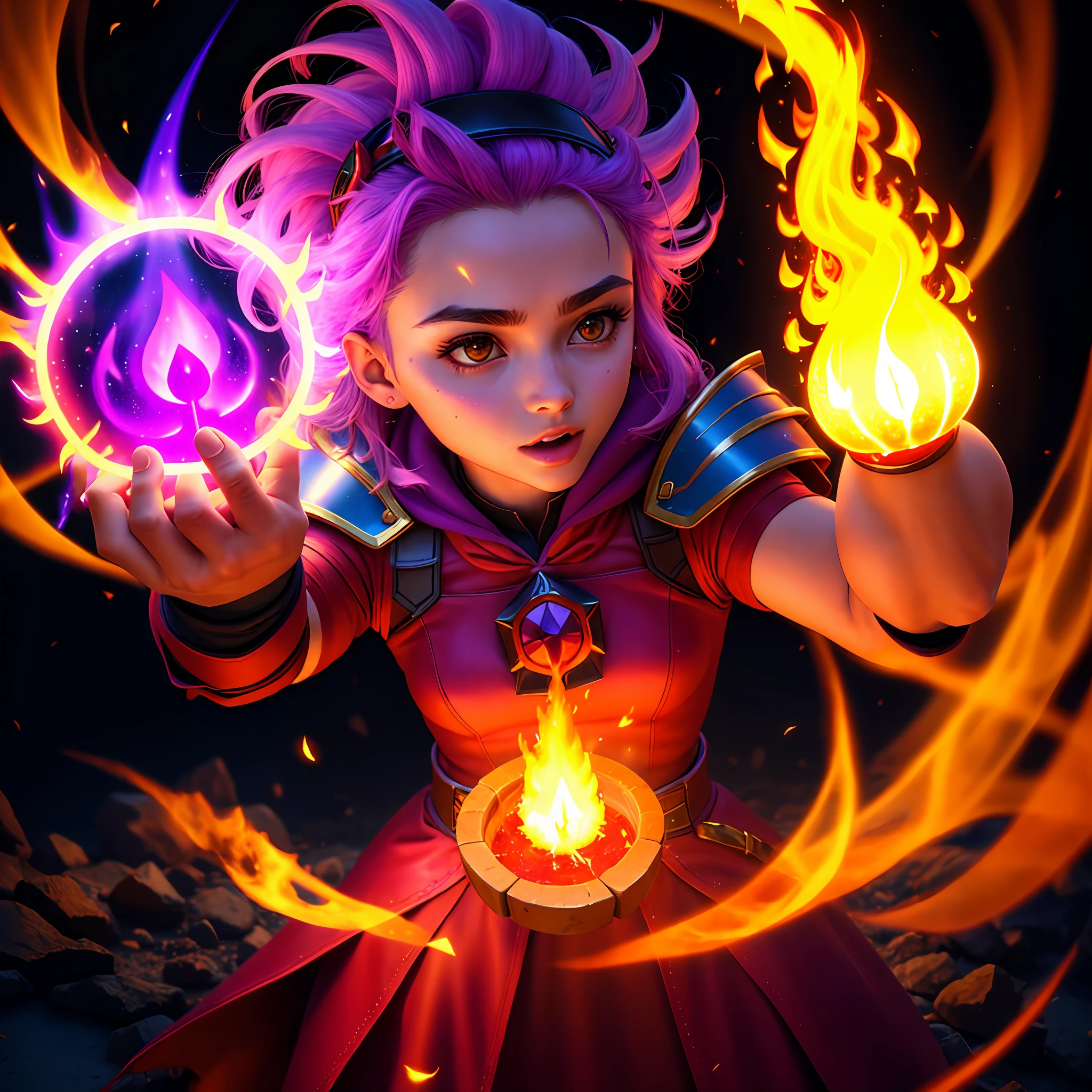 um close up de uma pessoa segurando uma espada em uma luz roxa, purple glowing core in armor, estilo de arte arcano, pintado no estilo arcano, imagem de habilidade, Fogo roxo ao redor da Magic Arena, Arcano de League of Legends, League of Legends arcano, epic legends game icon, brilho arcano, Jayce Arcano, lightning mage spell icon, Elegant shiny armor Flames in the hands of a woman with a black background, holy flame spell, forming a burning hand spell, casting fire spell, holy flame crown spell, flame conjuring, fire in the hand, holy fire spell art, flame spell, fireball hand, casting a flame spell, poderes de fogo fogo rodopiando, fire spell, empunhando fogo, casting a fire spell, tem poder de fogo