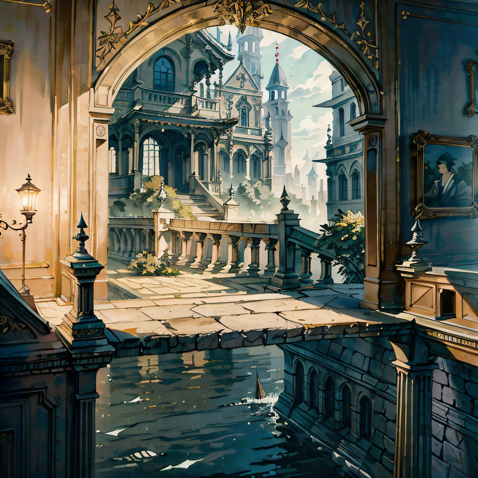 (masterpiece, best quality, beautiful art:1.4), (no humans:1.9), in the tapestry of time, your story weaves a masterpiece, magical and dreamy, with surreal architecture designed by hieronymous bosch. The city is inspired by ancient roman buildings. It has many talli elements that fall like vines & ivy growing from its walls. The colors are very bright and vibrant, and they're in the style of unreal engine 5, highly detailed, intircate, (sharp focus:1.6), volumetric lighting, cinematic wallpaper, 8k, romantic