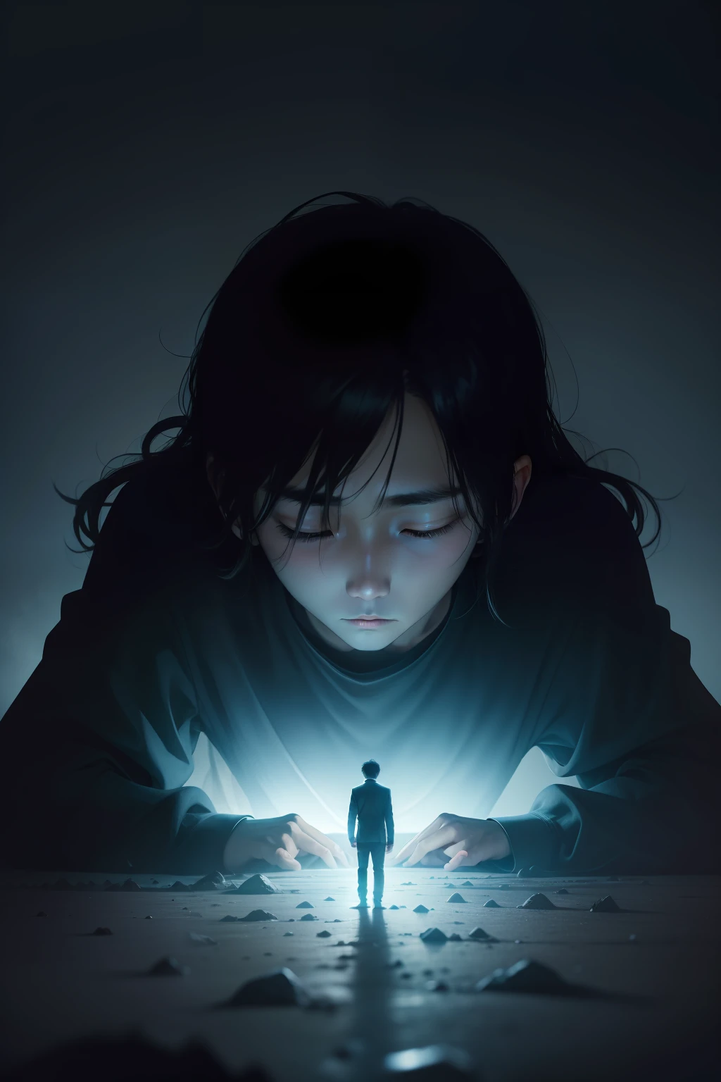 ,In the depths of the endless void,The dark end of nothingness,Where the man lay quietly,Insensible、Ignorantly。