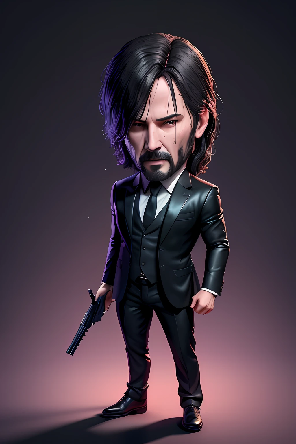Imagem de um homem de terno com uma arma, Retrato de John Wick, John Wick, Do novo filme de John Wick, Iconic character of high detail, No filme de John Wick, Personagem altamente detalhado, 3 d render arte do caractere 8 k, 3 d character render, epic digital art illustration, Arte de personagem 3D, Personagem 3d realista