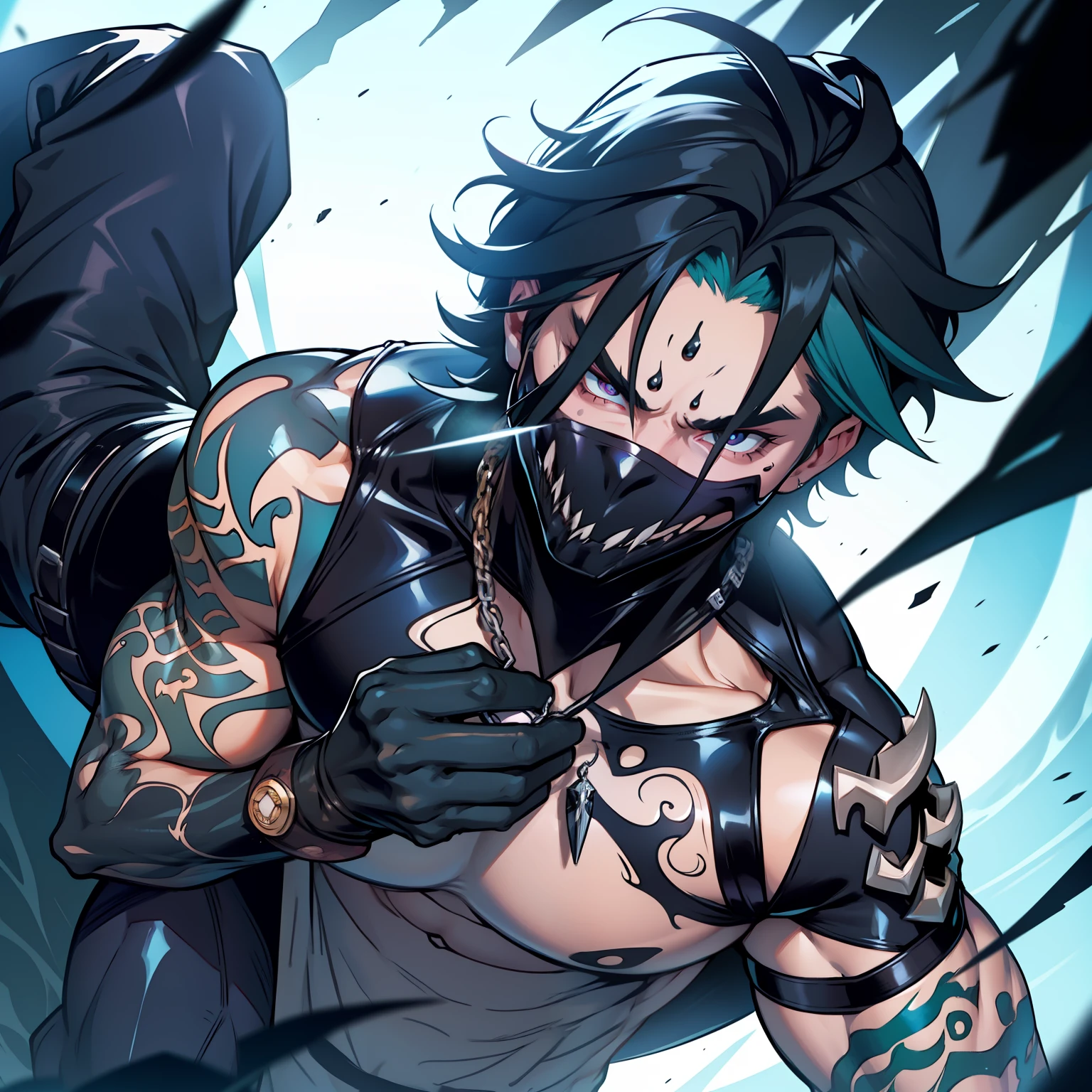 Ray， chest muscle， Sexy , Venom symbiote for your body, Black mucus of the body , into venom, Venom