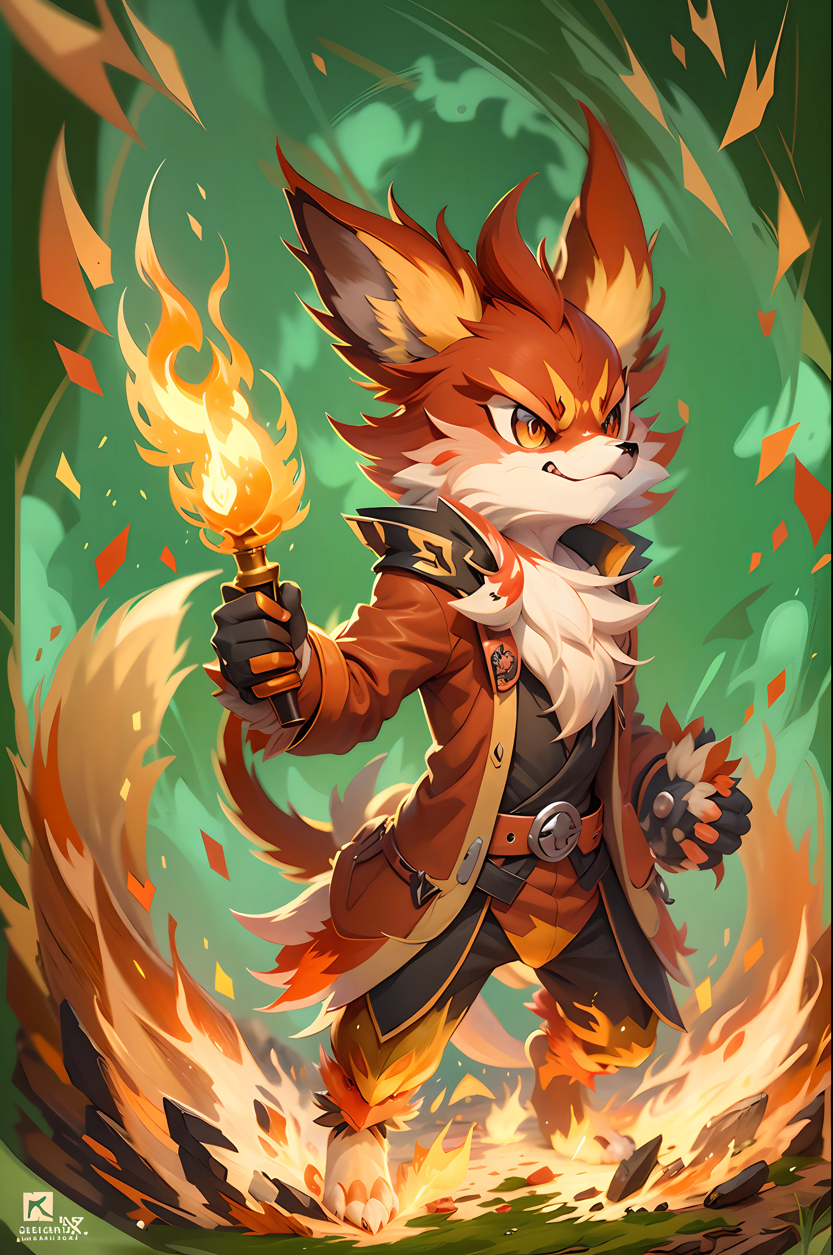 pokemon is a type of pokemon that is very popular in the game, fire type, fiery bird, official splash art, fierce expression 4k, marco the phoenix, style of duelyst, pokemon art style, illustration pokemon, fire!! full body, fox from league of legends chibi, kitsune holding torch, the fox-like evolution pokemon, portrait of zeraora