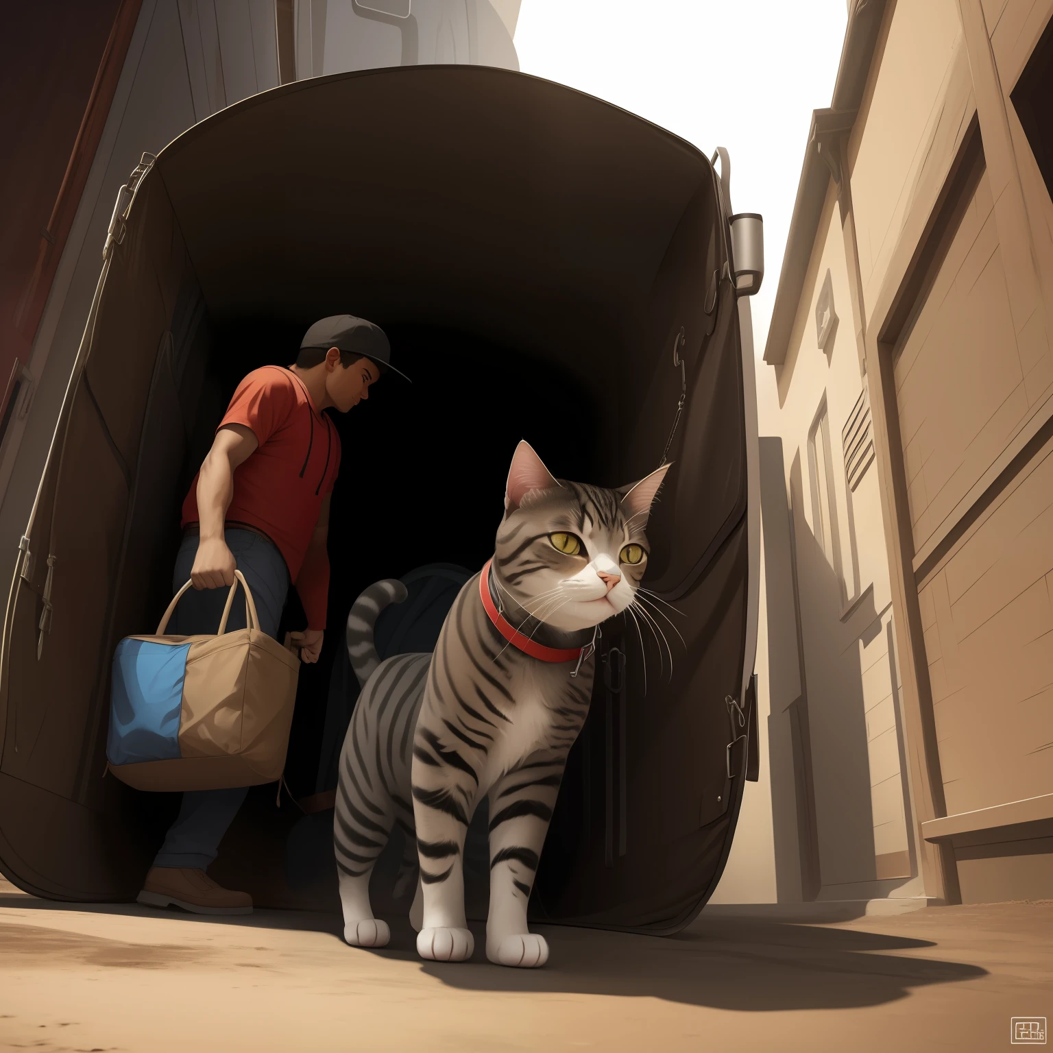 Let the cat out of the bag, concept art, 4k