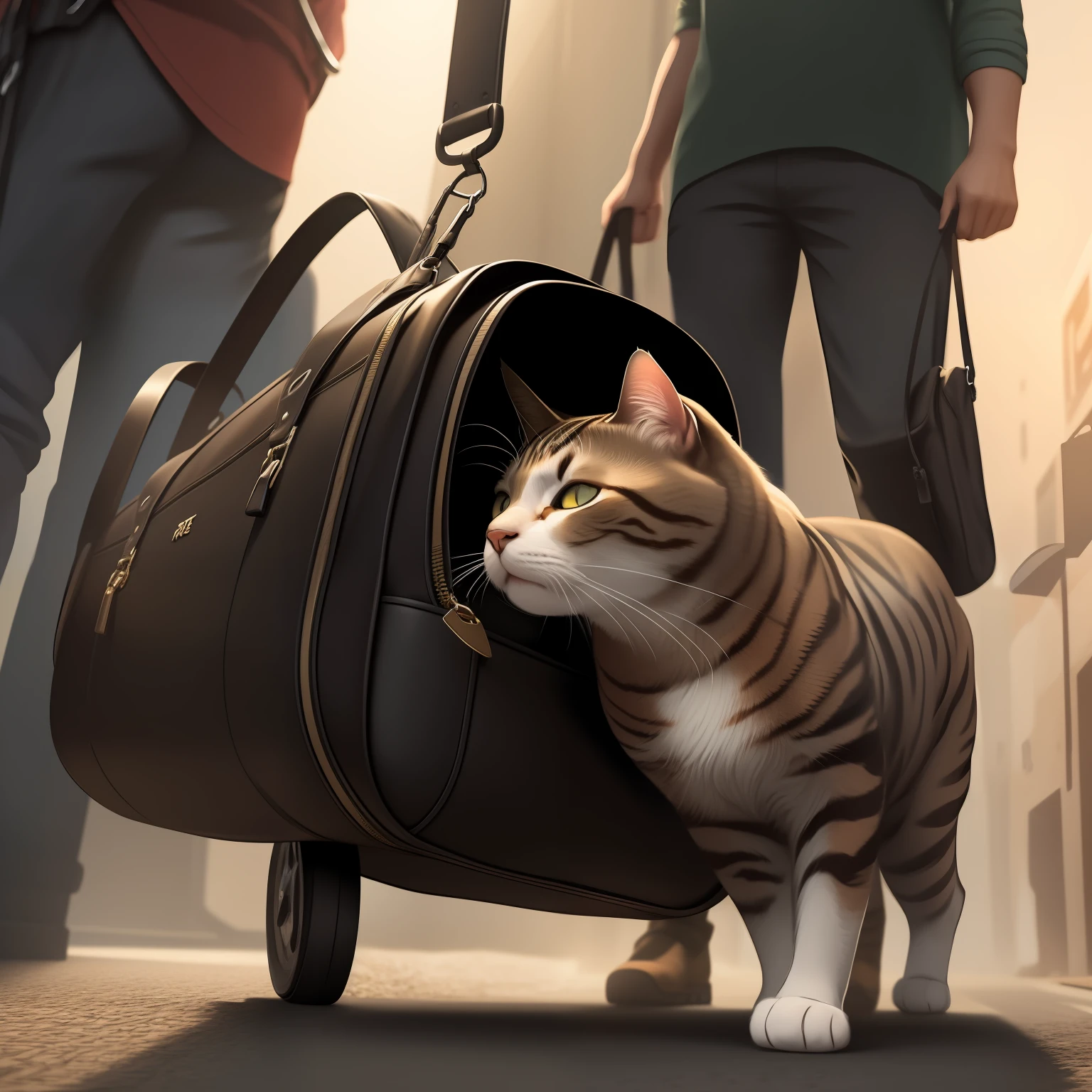 Let the cat out of the bag, concept art, 4k