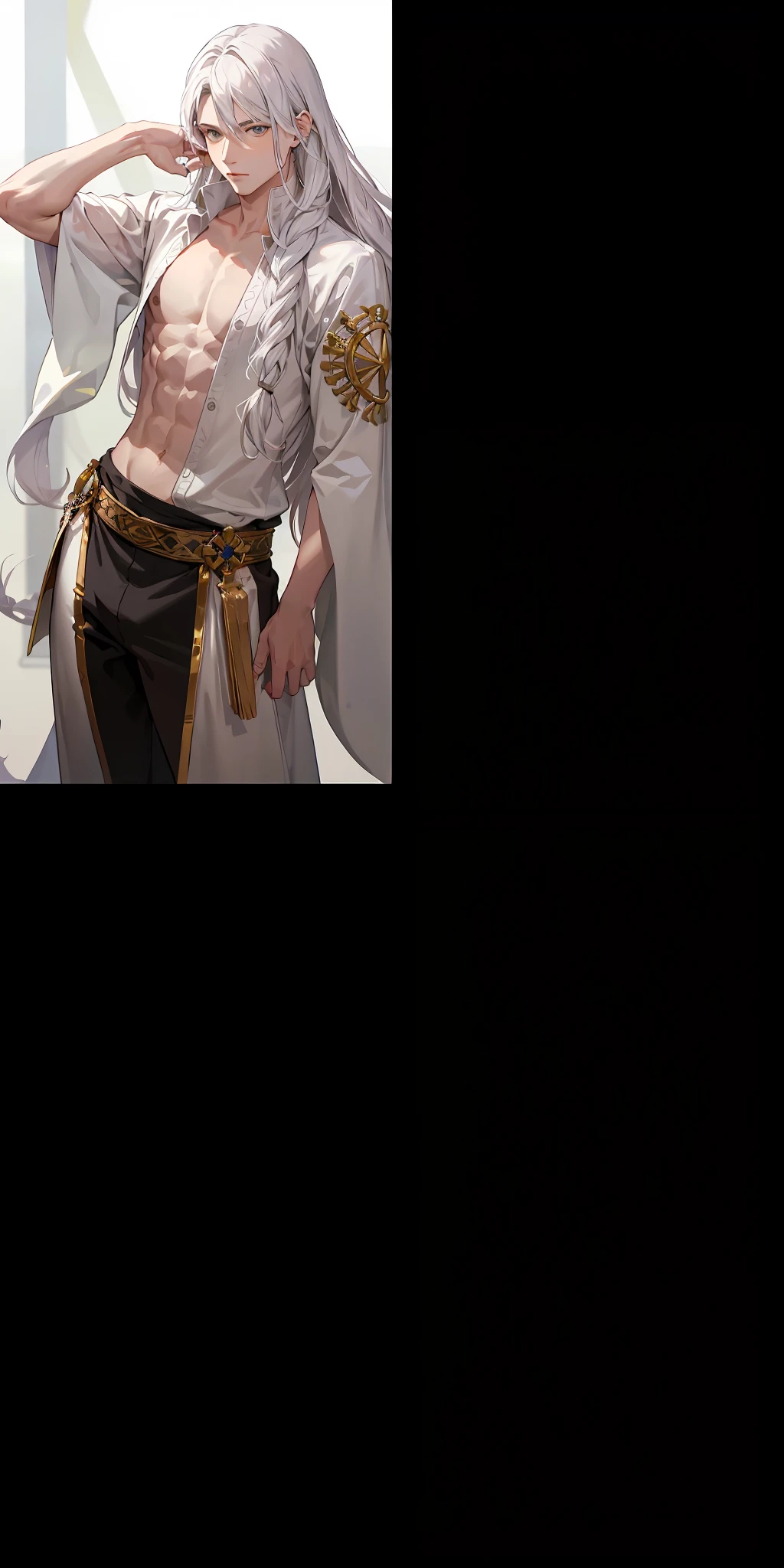 Manteau blanc,white skinned,Bigchest,long braid
