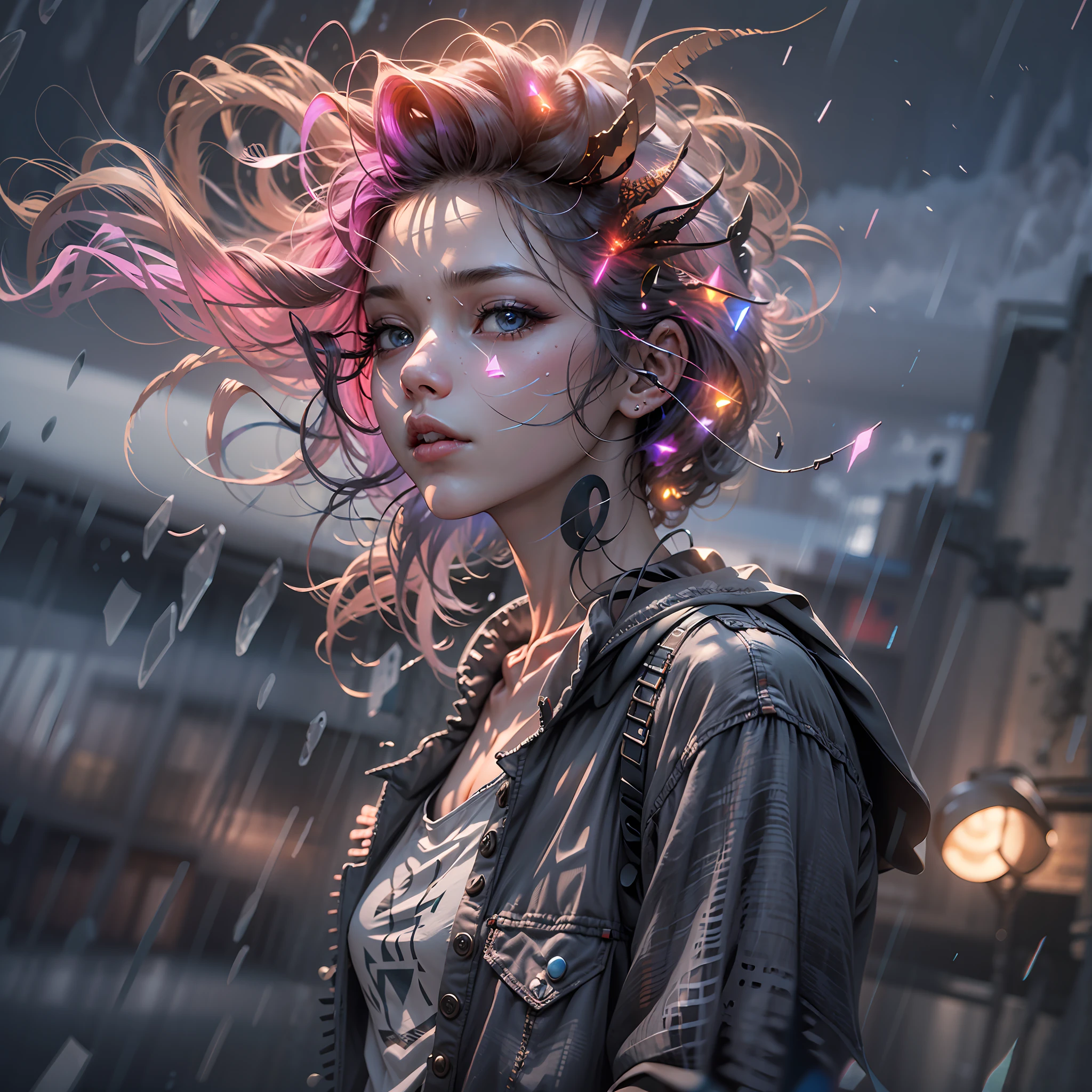 Random hair style, random clothes, random pose, random weather, random place