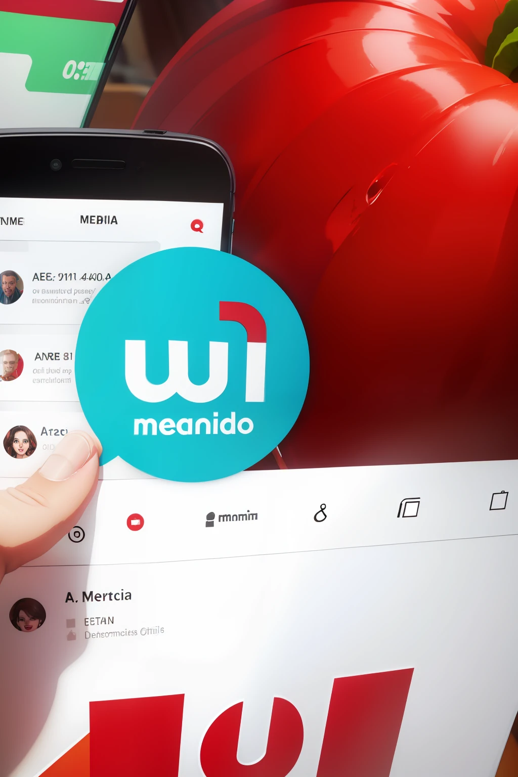 um logo sobre o tema mercado digital infoprodutos vermelho