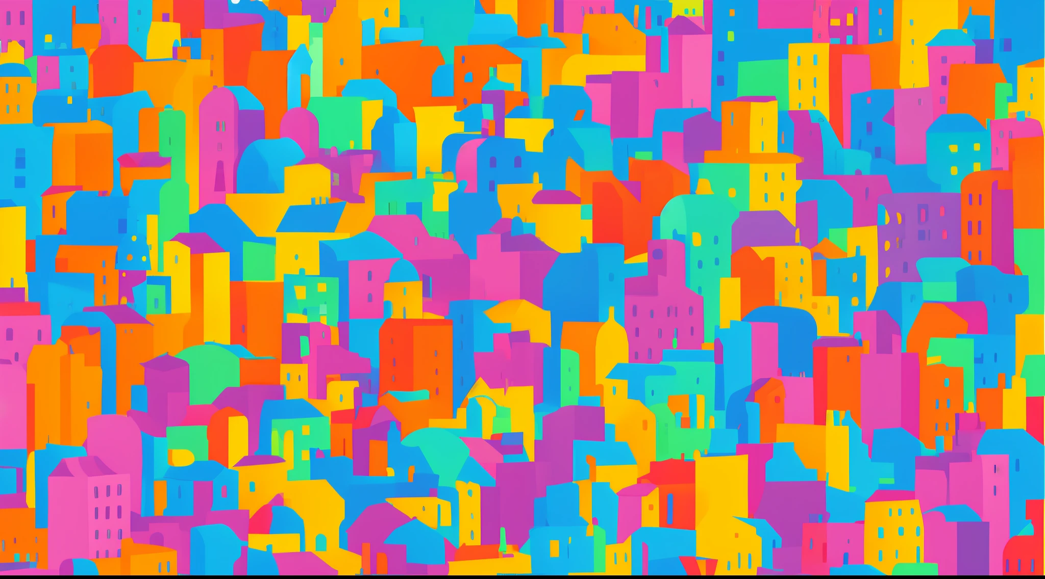 graffiti style, Pop. city, Flat illustration, vector. Bright, Pop colors, colourfull, Picasso style, cubismo, Minimalist　Gustav Klimtblend