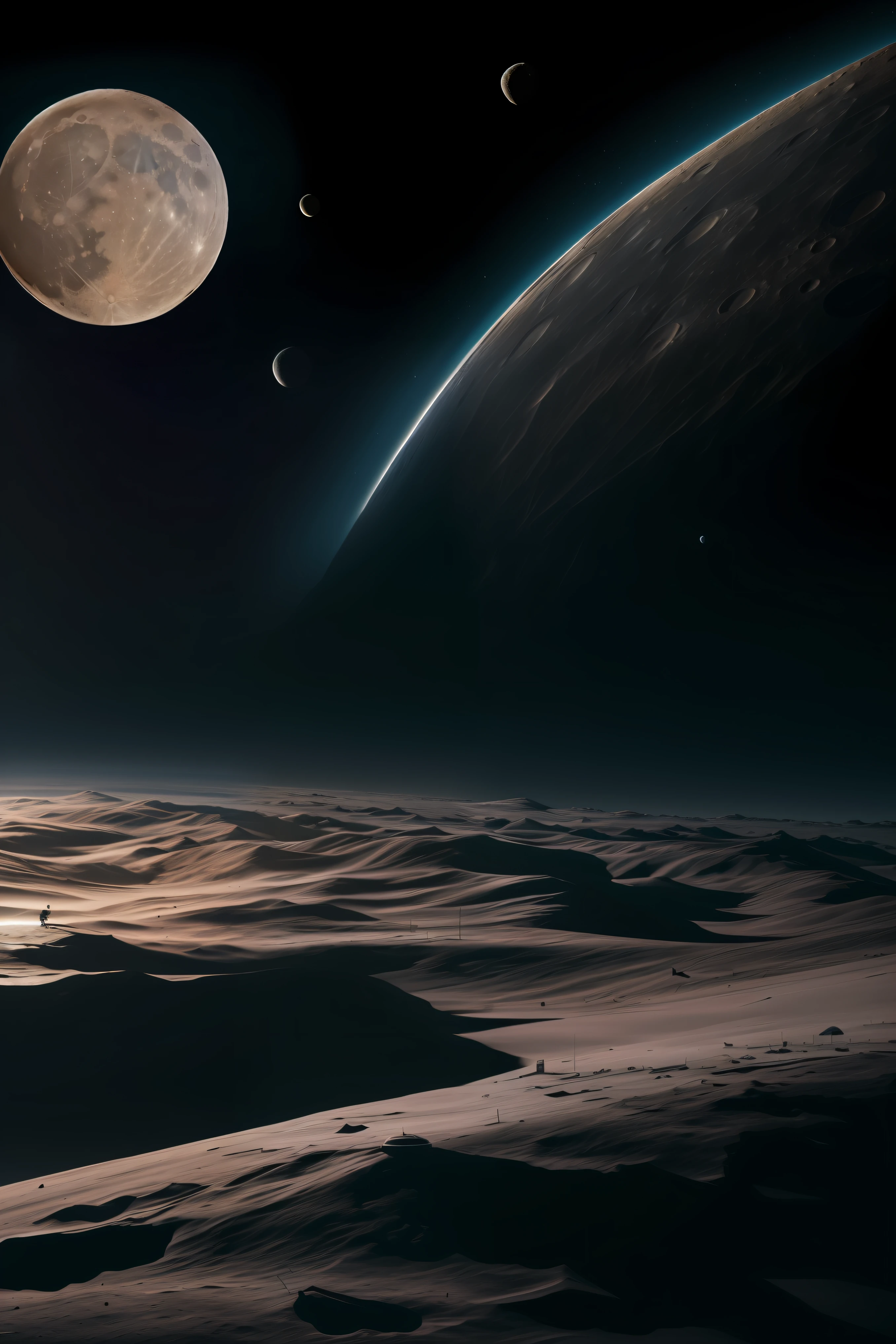 (((construyendo una base lunar))), ((superficie de la luna, astronautas, maquinaria)),(espacio exterior, astronautica, base espacial), arte digital altamente detallado 4K, fondo de pantalla 4K HD muy detallado, impressive fantasy landscape, sci-fi fantasy desktop wallpaper, fondo de pantalla de escritorio de Unreal Engine 4K, Arte digital detallado 4K, sci-fi fantasy wallpaper, Dreamy epic space landscape, pintura digital mate 4K HD, obras de arte impresionantes de 8K
