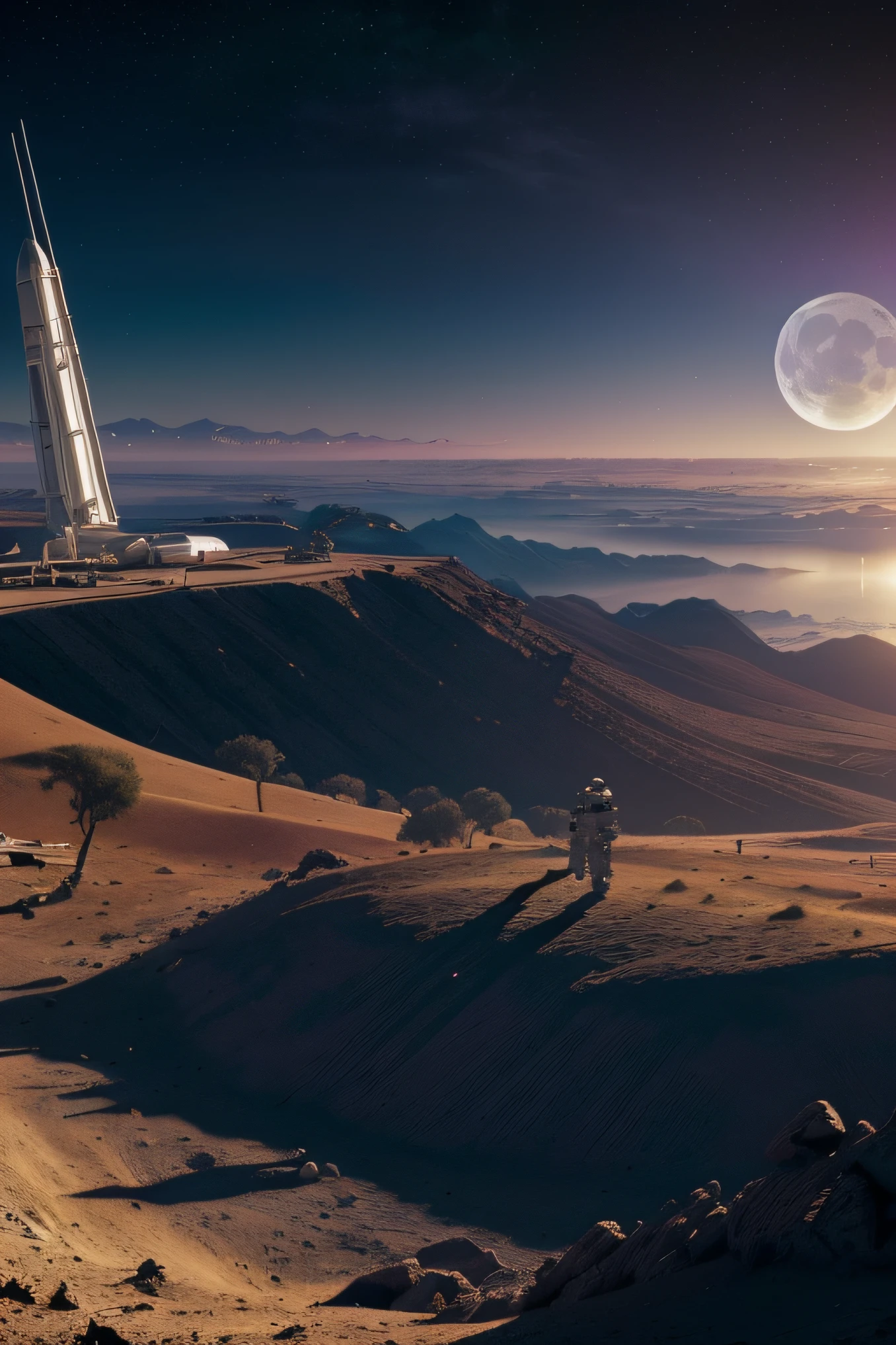 (((construyendo una base lunar))) ,((enfoque cercano de los astronautas humanos en sus trajes espaciales, ((superficie de la luna, astronautas, maquinaria)),(espacio exterior, astronautica, base espacial), arte digital altamente detallado 4K, fondo de pantalla 4K HD muy detallado, impressive fantasy landscape, sci-fi fantasy desktop wallpaper, fondo de pantalla de escritorio de Unreal Engine 4K, Arte digital detallado 4K, sci-fi fantasy wallpaper, Dreamy epic space landscape, pintura digital mate 4K HD, obras de arte impresionantes de 8K