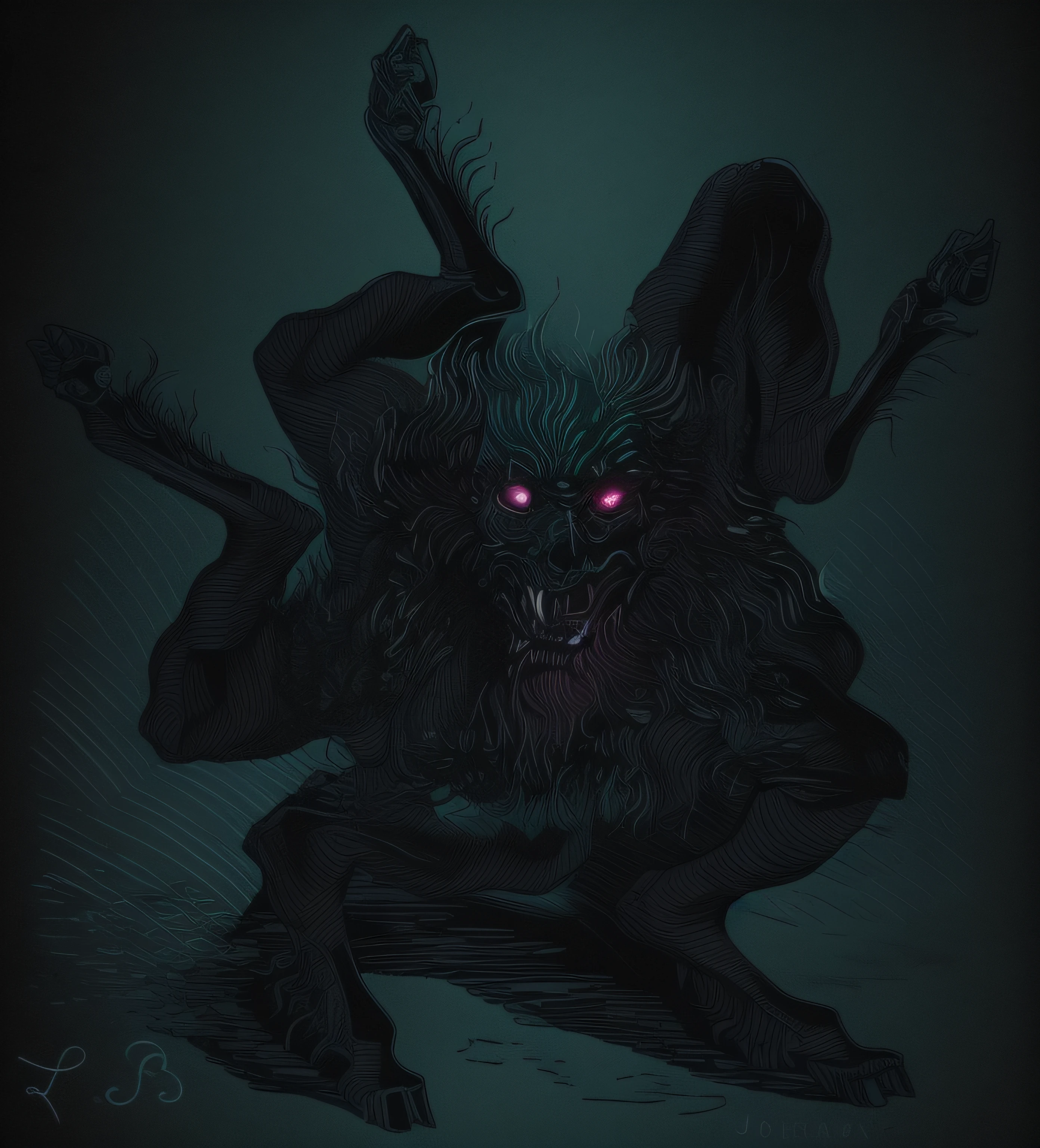 Transform into a realistic demonic image, in high definition, colorida