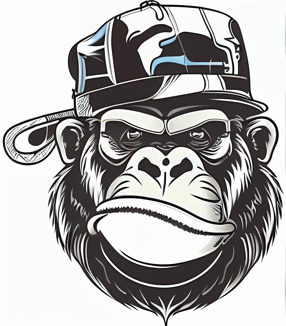 a monkey wearing a baseball cap and glasses with a baseball bat, inspired by Alex Petruk APe, bored ape nft, by Alex Petruk APe, monkey, bored ape, smokey, bored ape yacht club, face like monkey, like gorilla, animal wearing a hat, subject= chimp, pepe the miner, mascot illustration, ape, firefighter, fireman