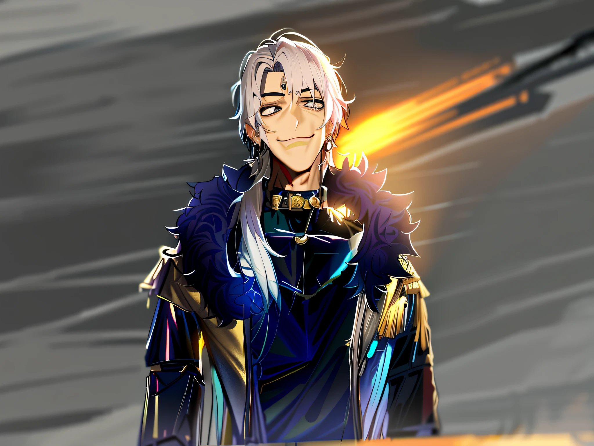 desenho de um homem em um casaco branco e gravata borboleta, inspirado em Okumura Masanobu, fanart requintada altamente detalhada, ( ( arte conceitual do personagem ) ), he's smiling, Directed by: Kamisaka Sekka, pintado em anime painter studio, cara bonito na arte demon slayer, sorrindo lascivamente --auto
